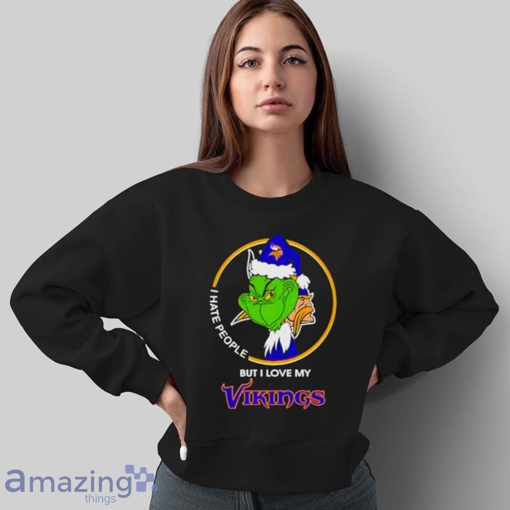 Grinch I Hate People But I Love Minnesota Vikings Christmas Shirt