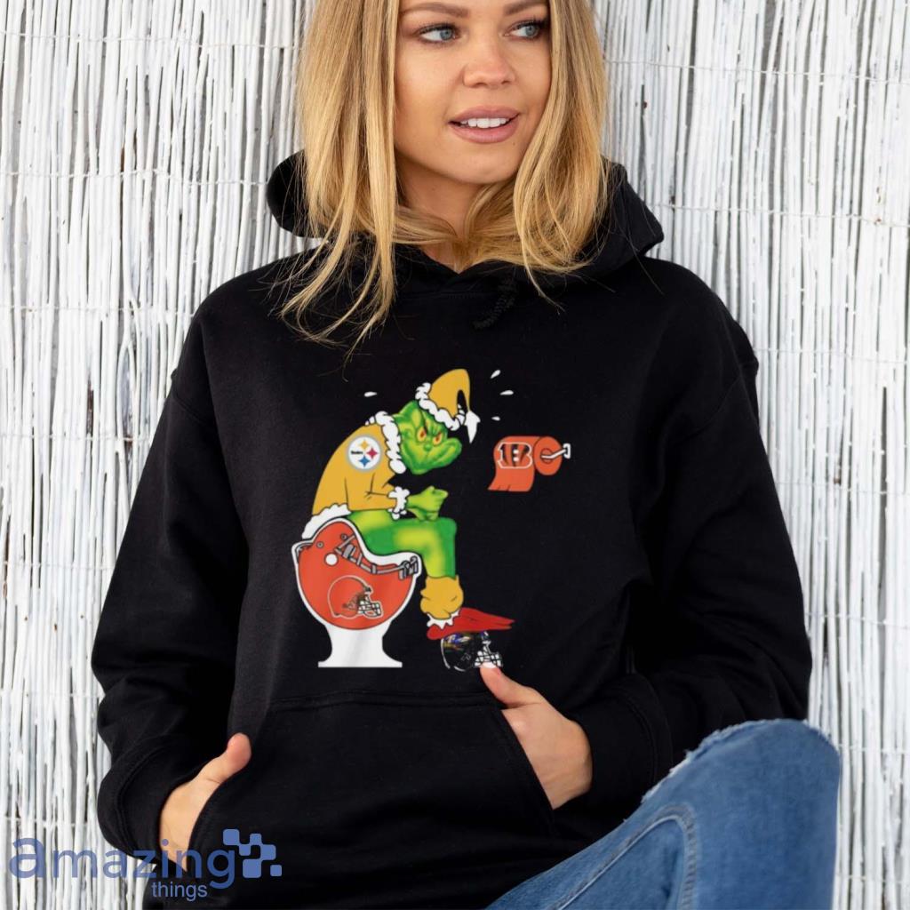 Premium hot the grinch Pittsburgh Steelers shit on toilet Cleveland browns  and other teams christmas shirt