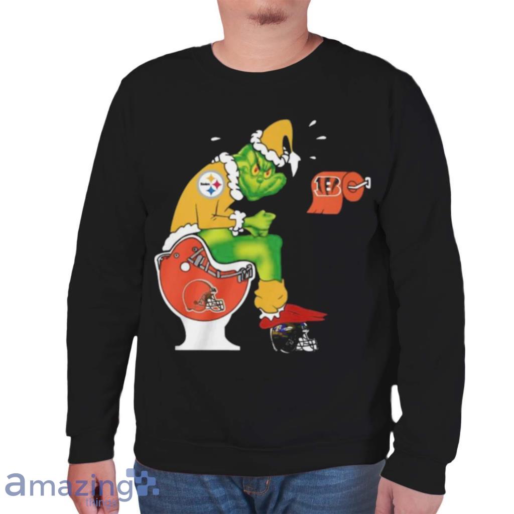 Santa Grinch Raves shit on Steelers helmet shirt, hoodie, sweater