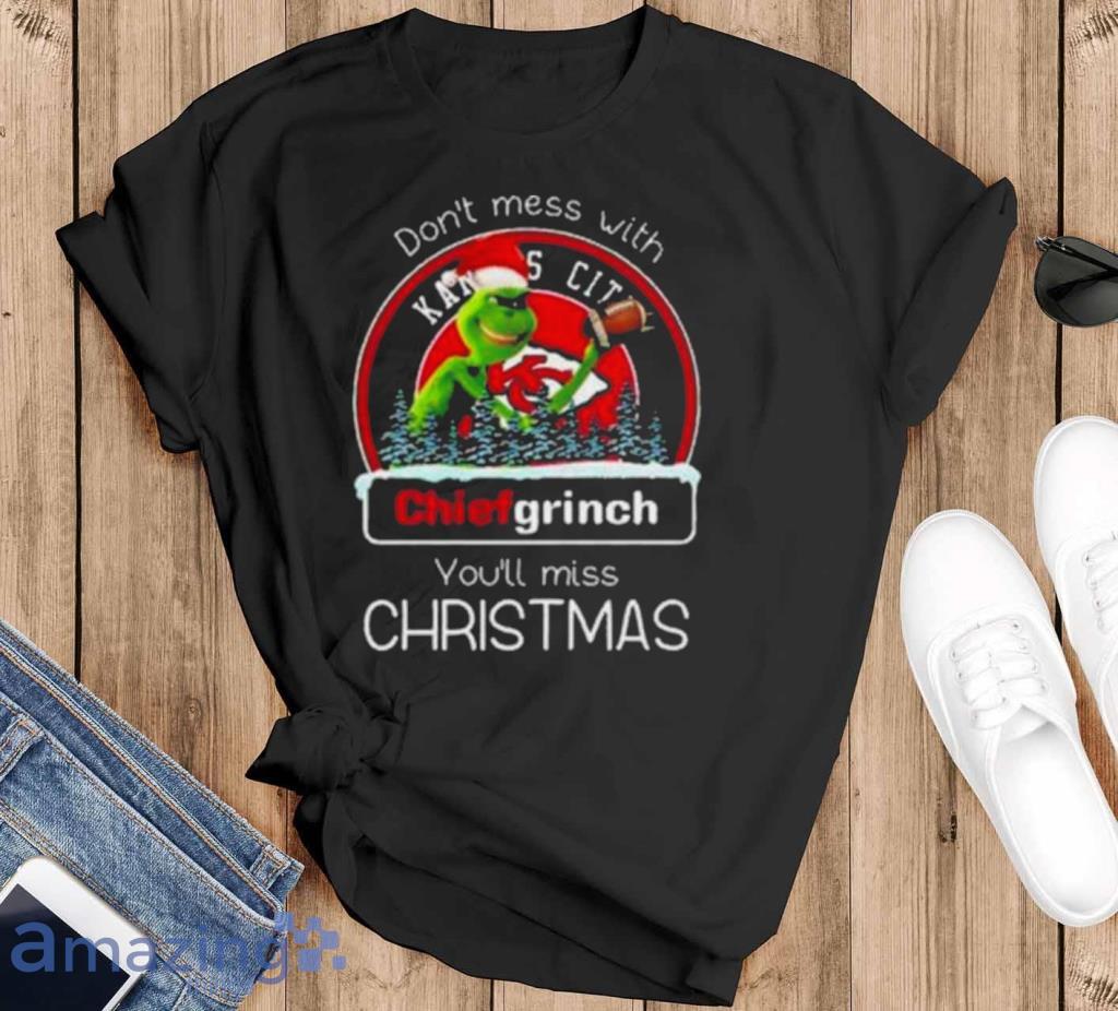 Merry christmas grinch santa kansas city chiefs shirt, hoodie