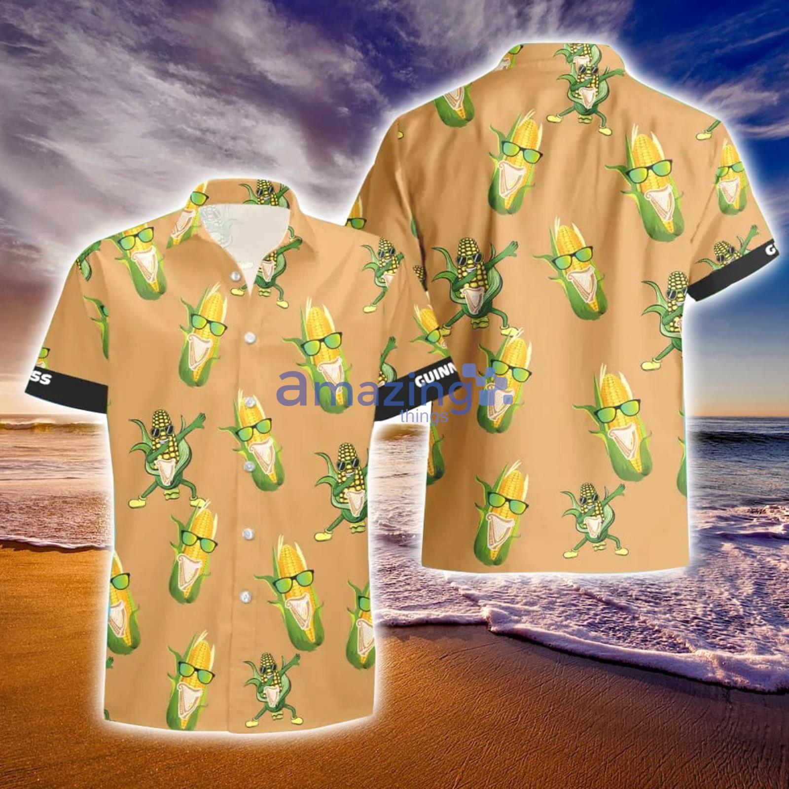 Guinness Funy Corn Aloha Hawaiian Shirt And Shorts Summer Gift Product Photo 1