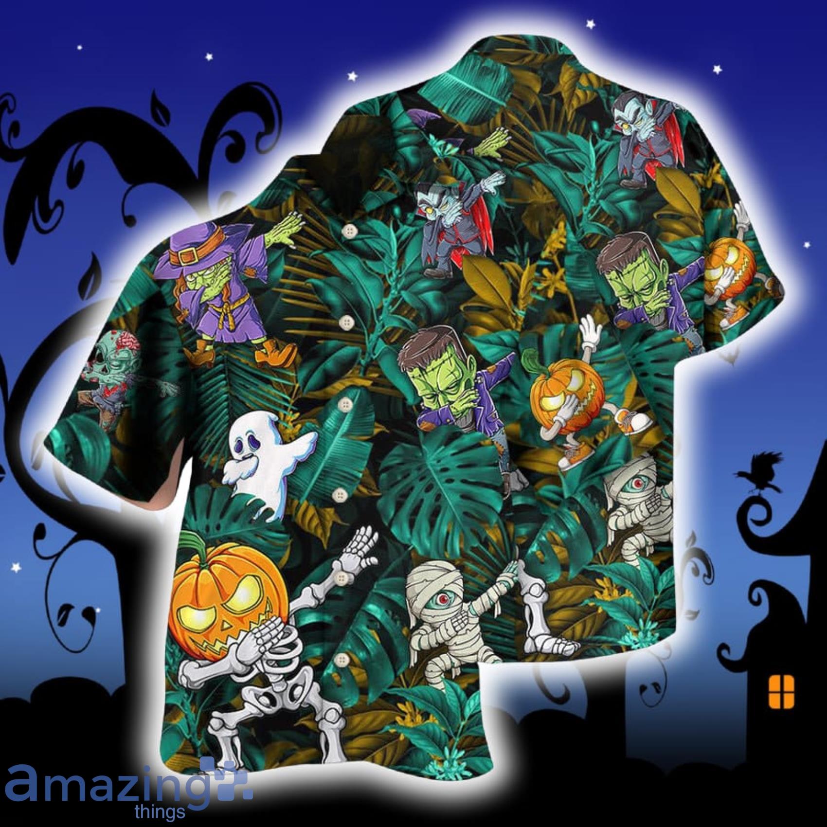 Halloween Dabbing Skeleton Zombie Summer Beach Hawaiian Shirt Gift For Halloween Holidays Product Photo 1