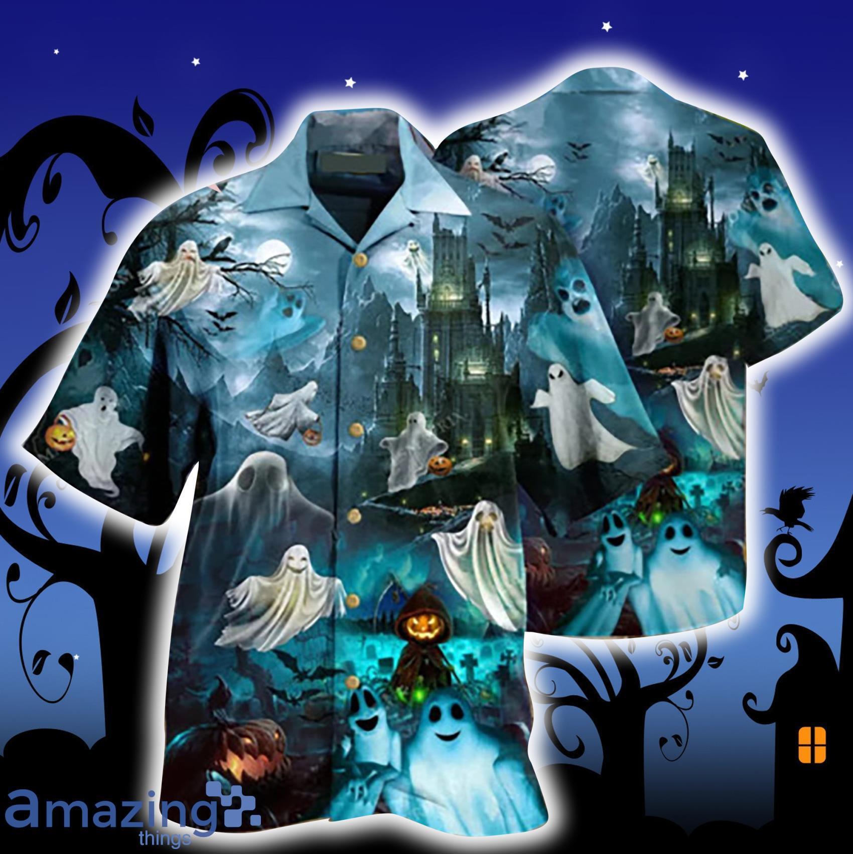 Halloween Say Boo And Scary 3S Skull Gothic SShort Sleeve Hawaiian Shirt Product Photo 1