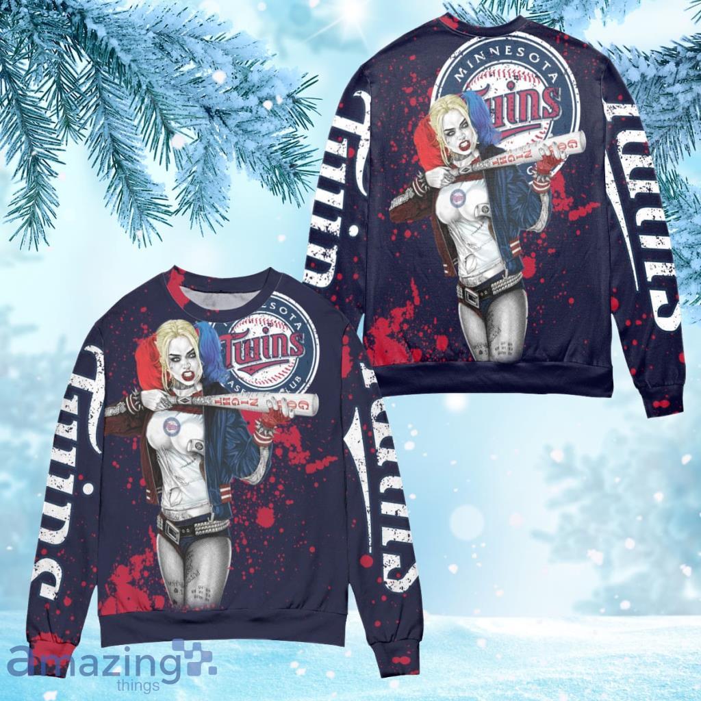 Harley Quinn Minnesota Twins Ugly Christmas Sweater 3D Gift For Men And Women Product Photo 1