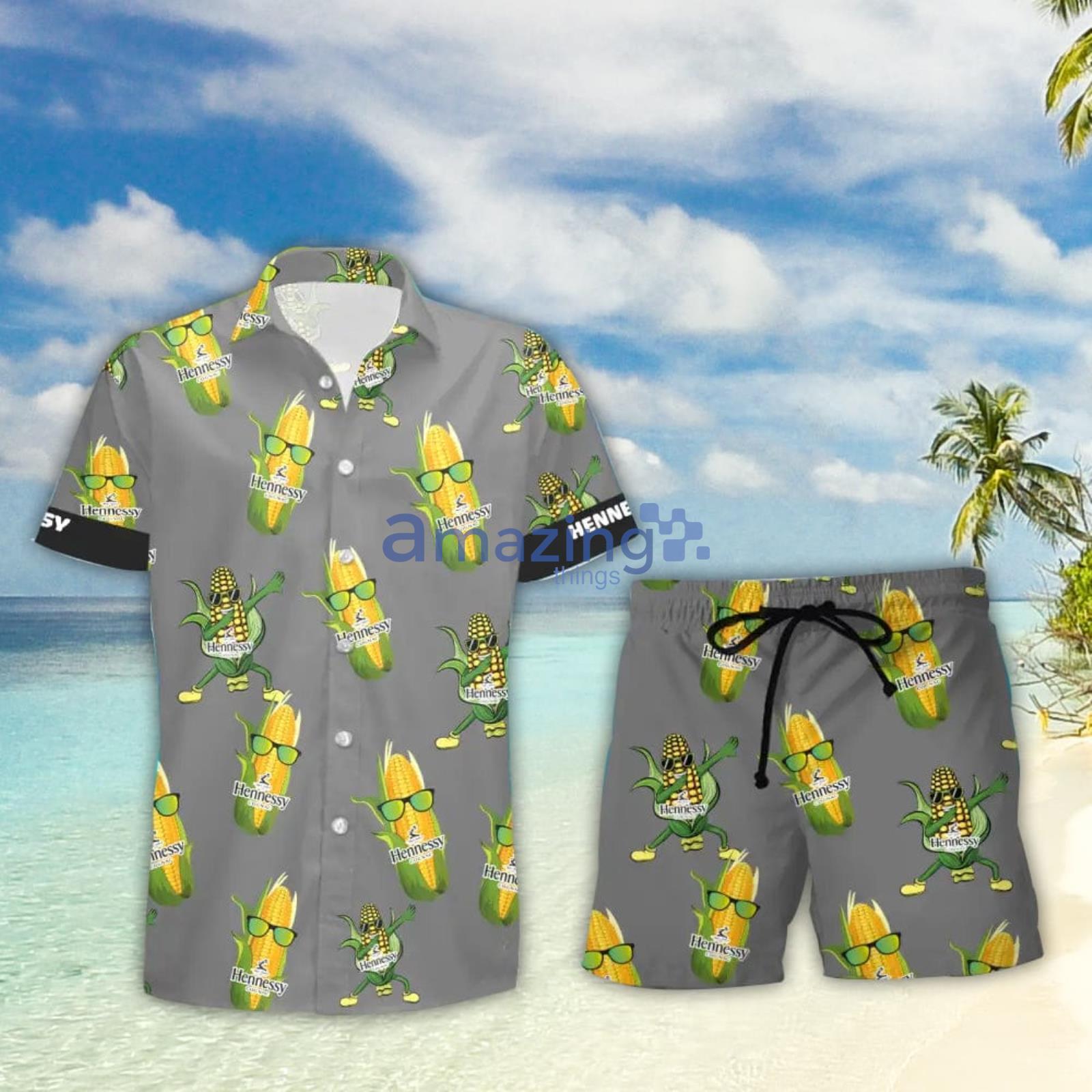 Hennessy Funy Corn Aloha Hawaiian Shirt And Shorts Summer Gift Product Photo 1