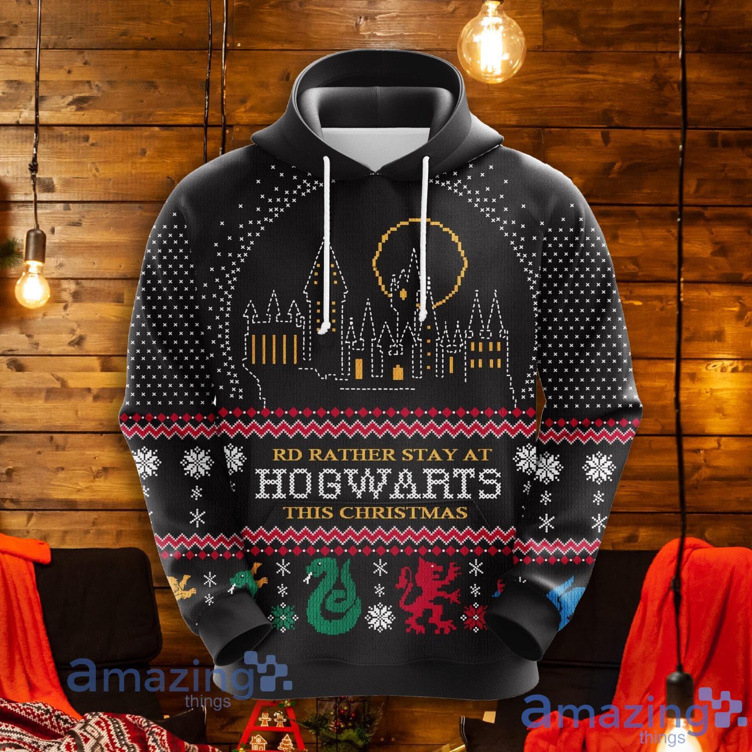 Hogwarts Harry Potter Christmas Cute Noel Mc 3D Hoodie Men And