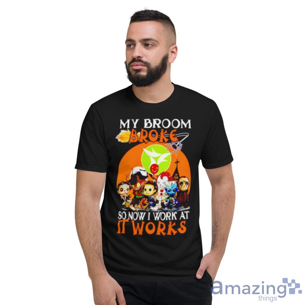 Horror Halloween Chibi My Broom Broke So Now I Work At Ingles It Works Shirt image Horror Halloween Chibi My Broom Broke So Now I Work At Ingles It Works Shirt