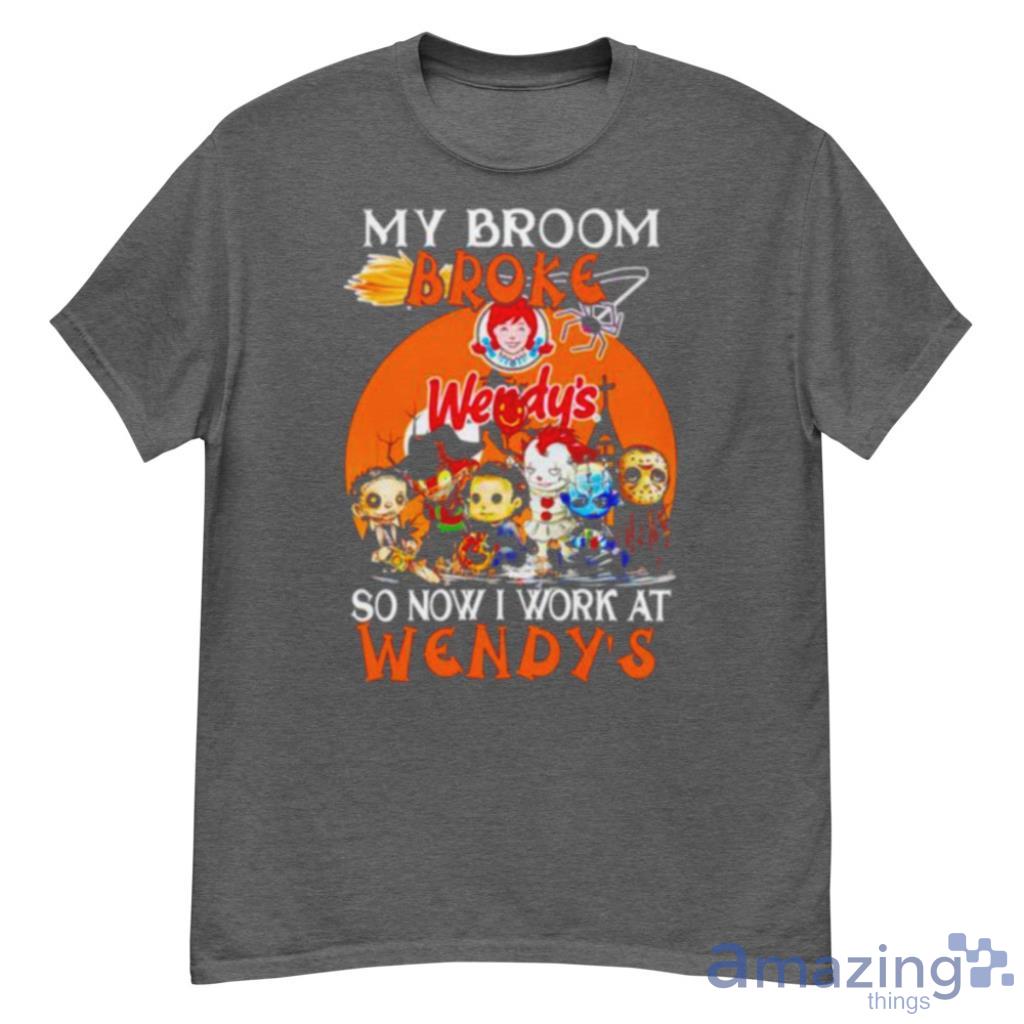 Horror Halloween Chibi My Broom Broke So Now I Work At Wendys Shirt Product Photo 1