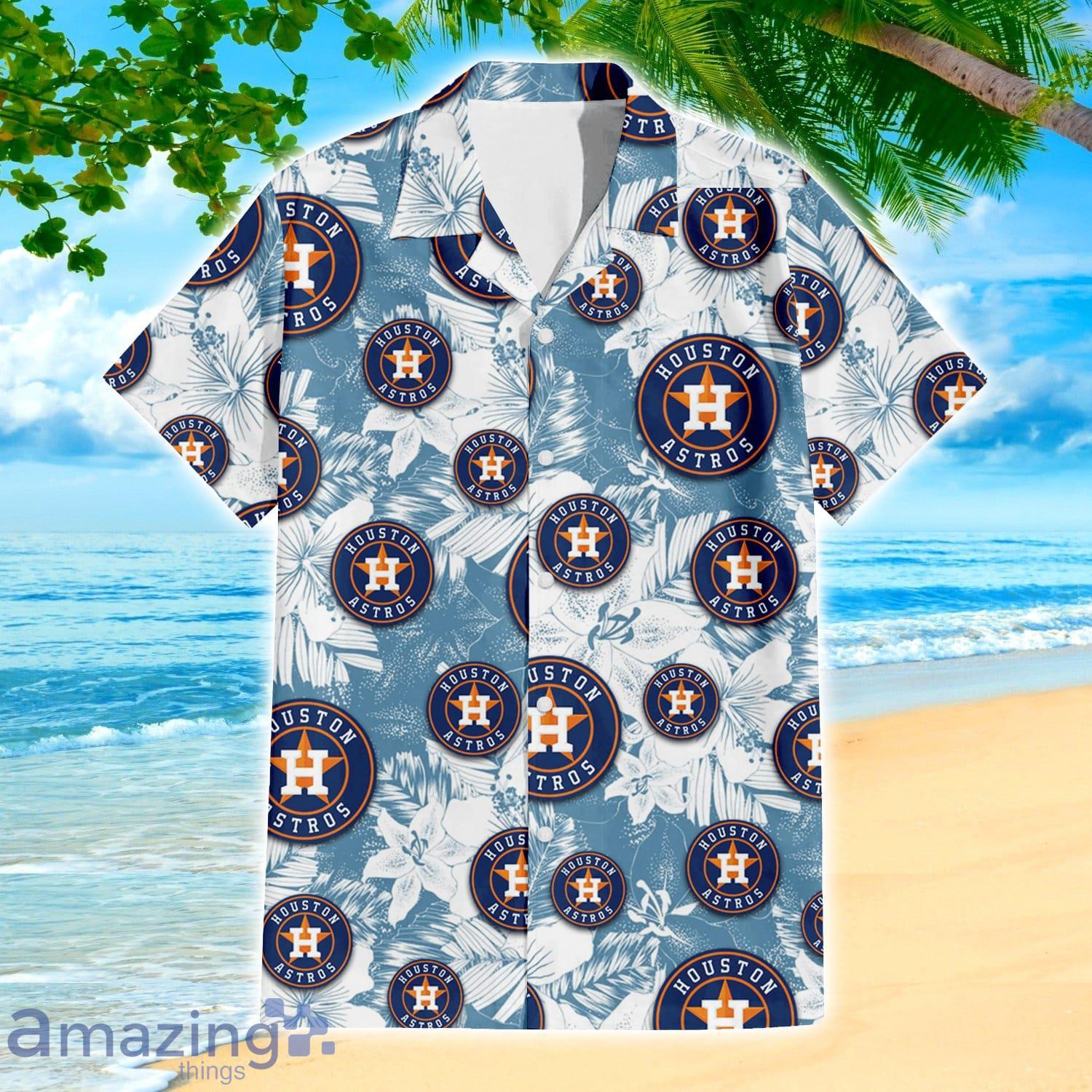 Houston Astros MLB Flower Pattern Summer 3D Hawaiian Shirt
