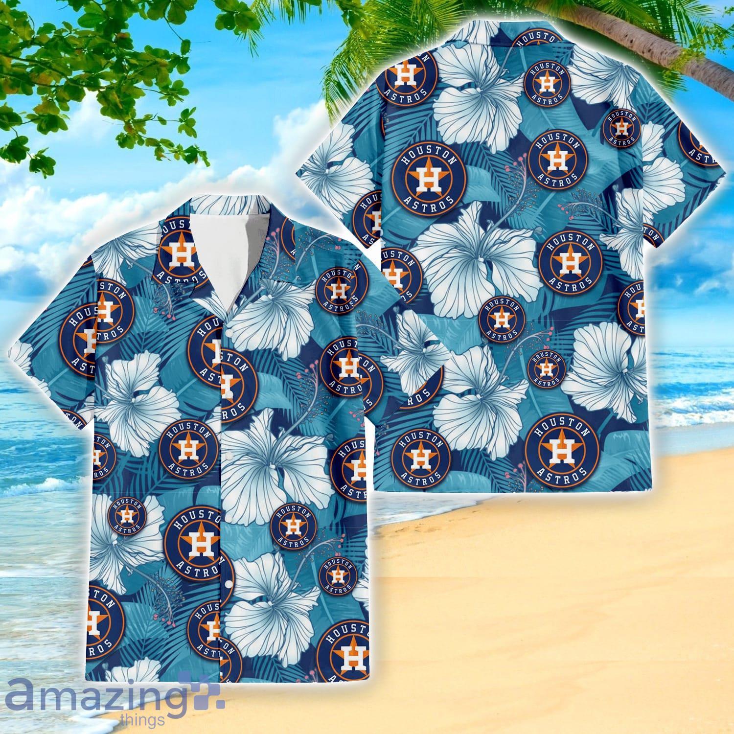 Houston Astros Hibiscus Turquoise Banana Leaf 3D Hawaiian Shirt For Men And Women Product Photo 1