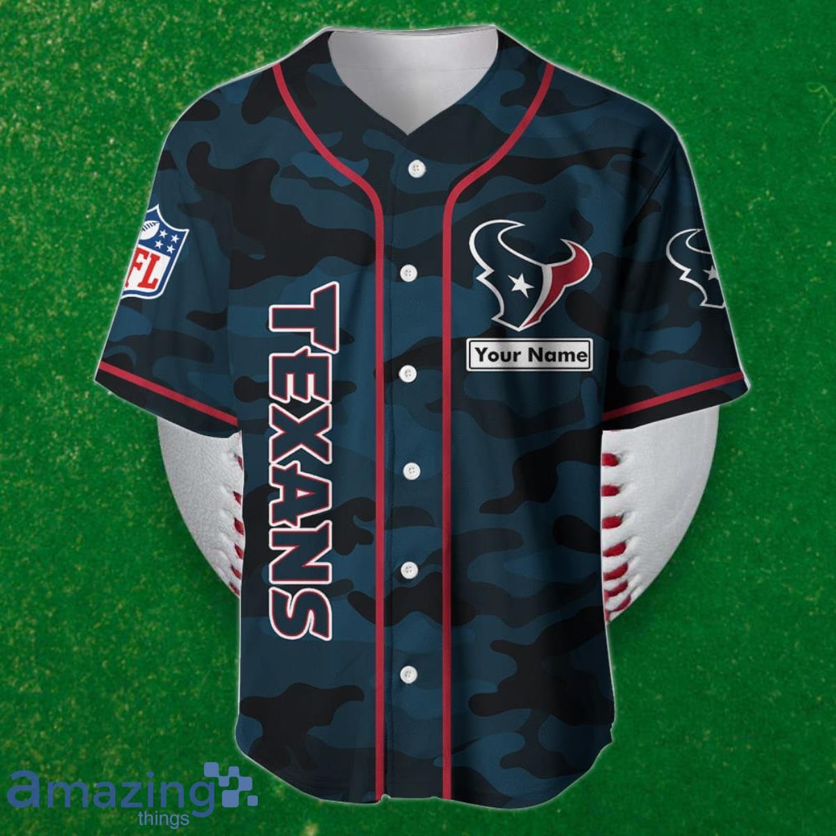 Houston Texans Custom name Baseball Shirt Best Gift For Men And