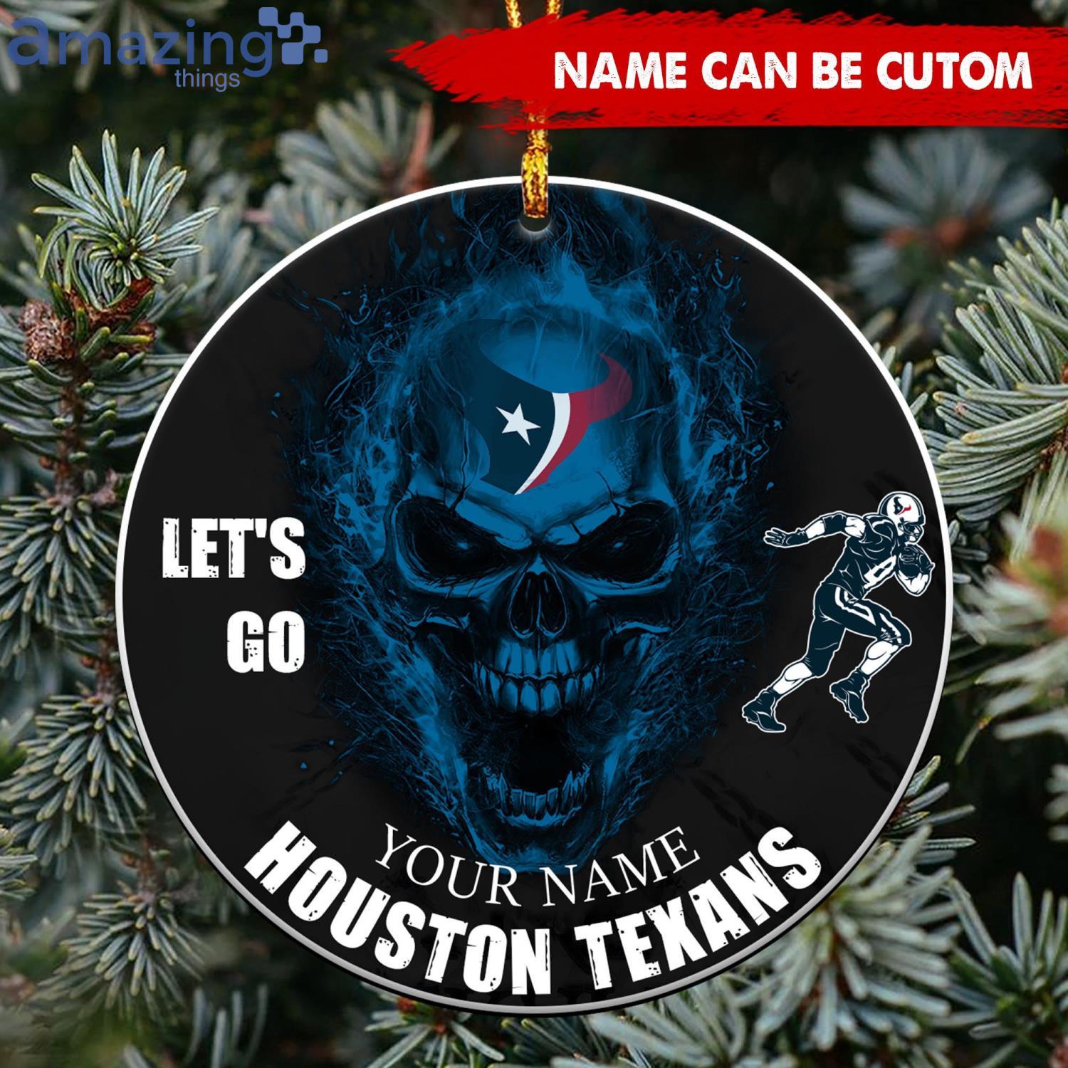 Houston Texans NFL Custom Name And Number Skull Halloween Gift For