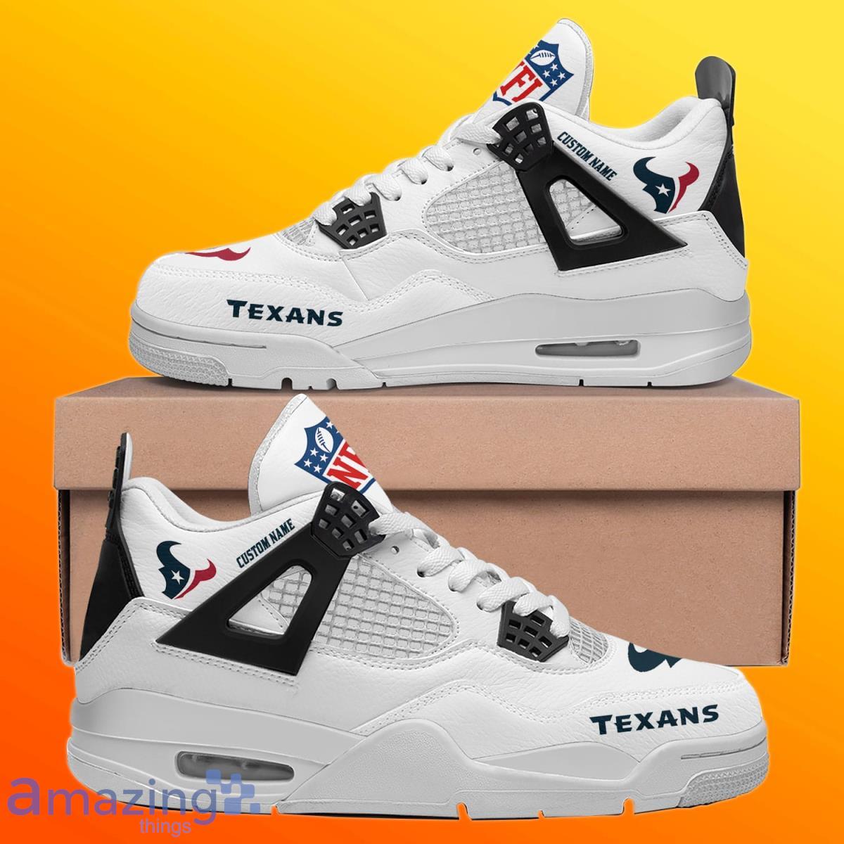 Houston Texans Personalized Name NFL Air Jordan 4 Trending Sneaker Style Gift For Fans Men Women Product Photo 1