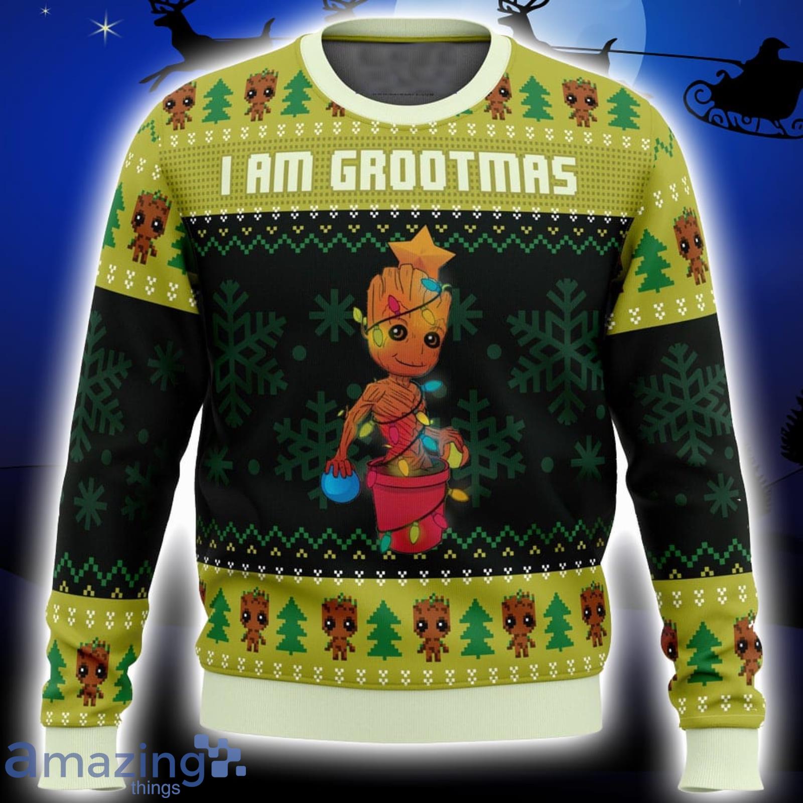 I am Grootmas Guardians of the Galaxy Marvel Xmas Ugly Christmas Sweater Christmas Gift For Men And Women Product Photo 1