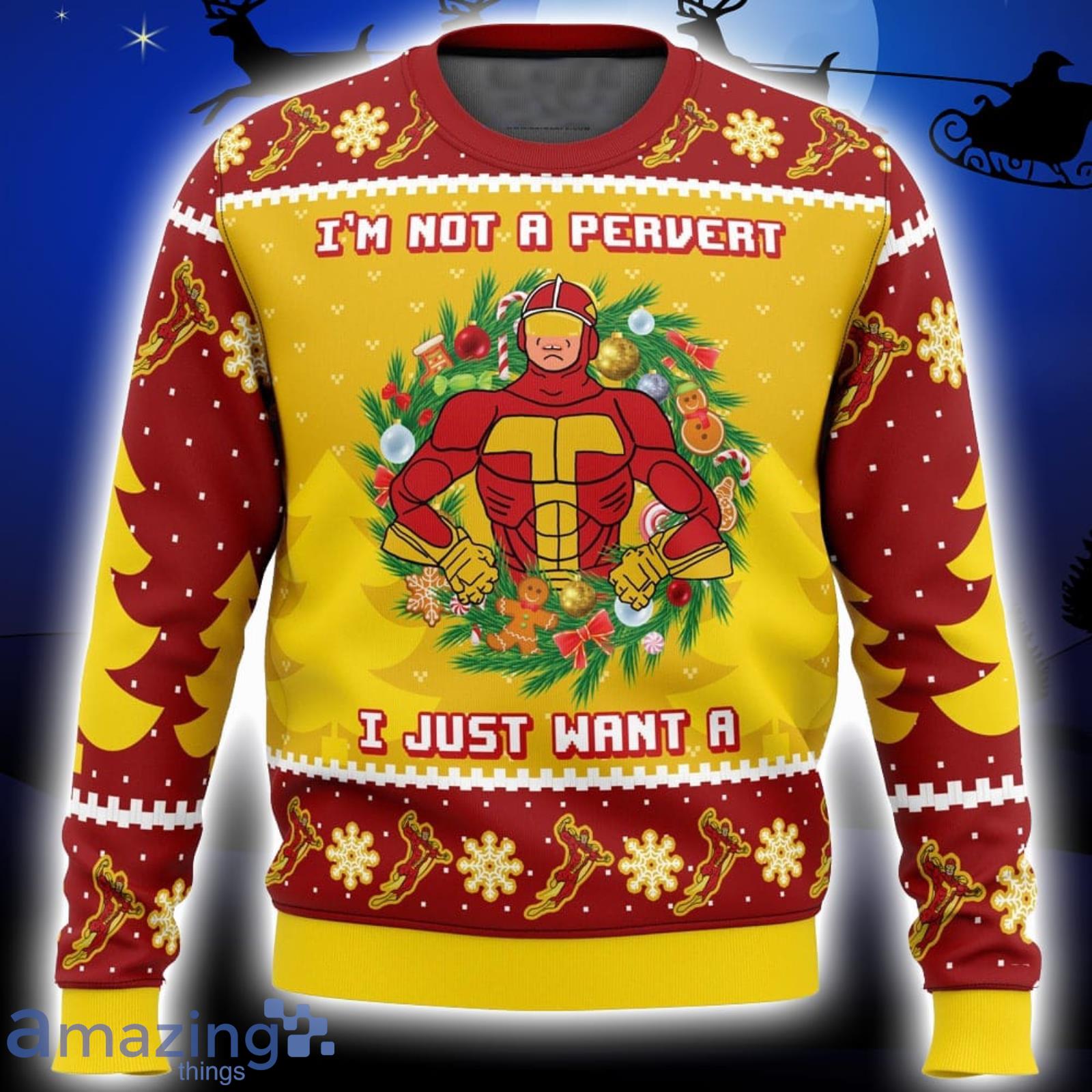 I’m not a pervert Turbo Man Xmas Ugly Christmas Sweater Christmas Gift For Men And Women Product Photo 1
