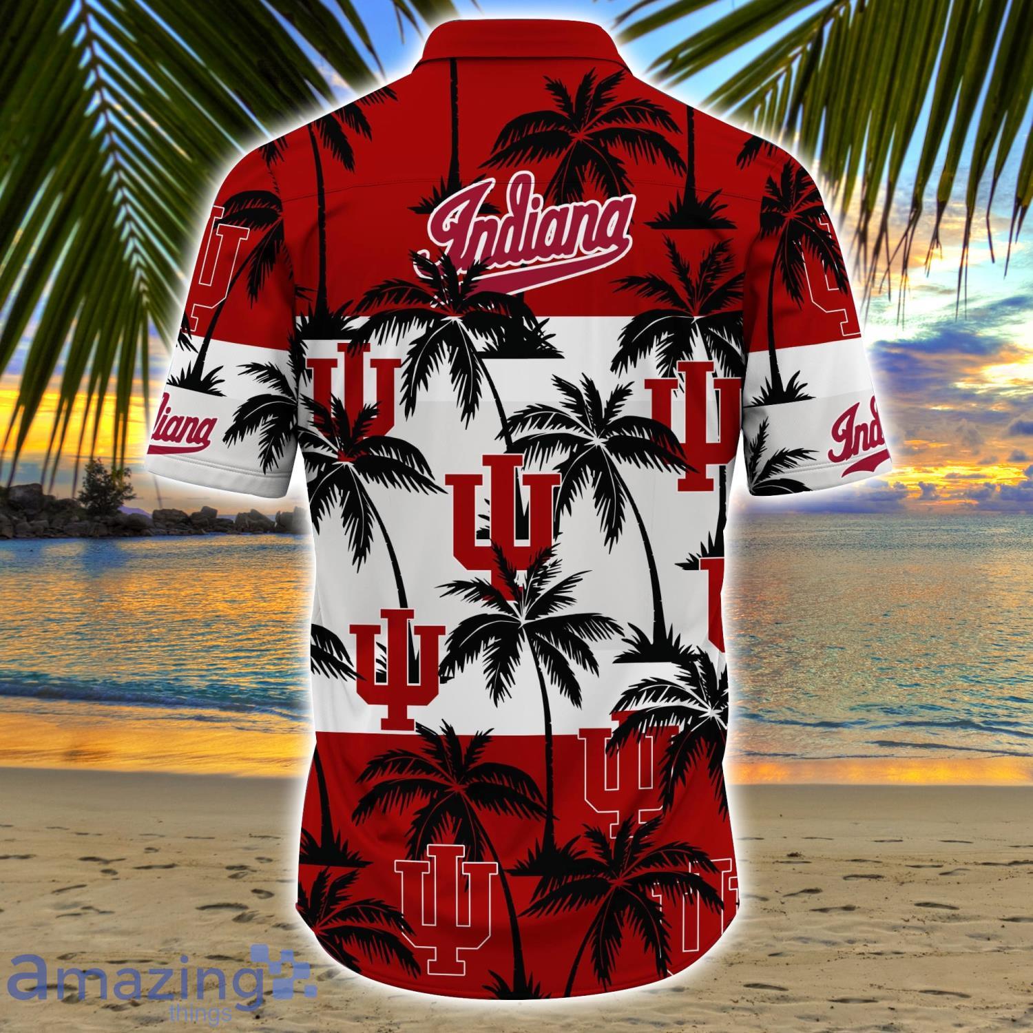 Indiana Hoosiers All Over Print Logo And Coconut Trending Summer Gift Aloha Hawaiian Shirt image Indiana Hoosiers All Over Print Logo And Coconut Trending Summer Gift Aloha Hawaiian Shirt Product Photo 3
