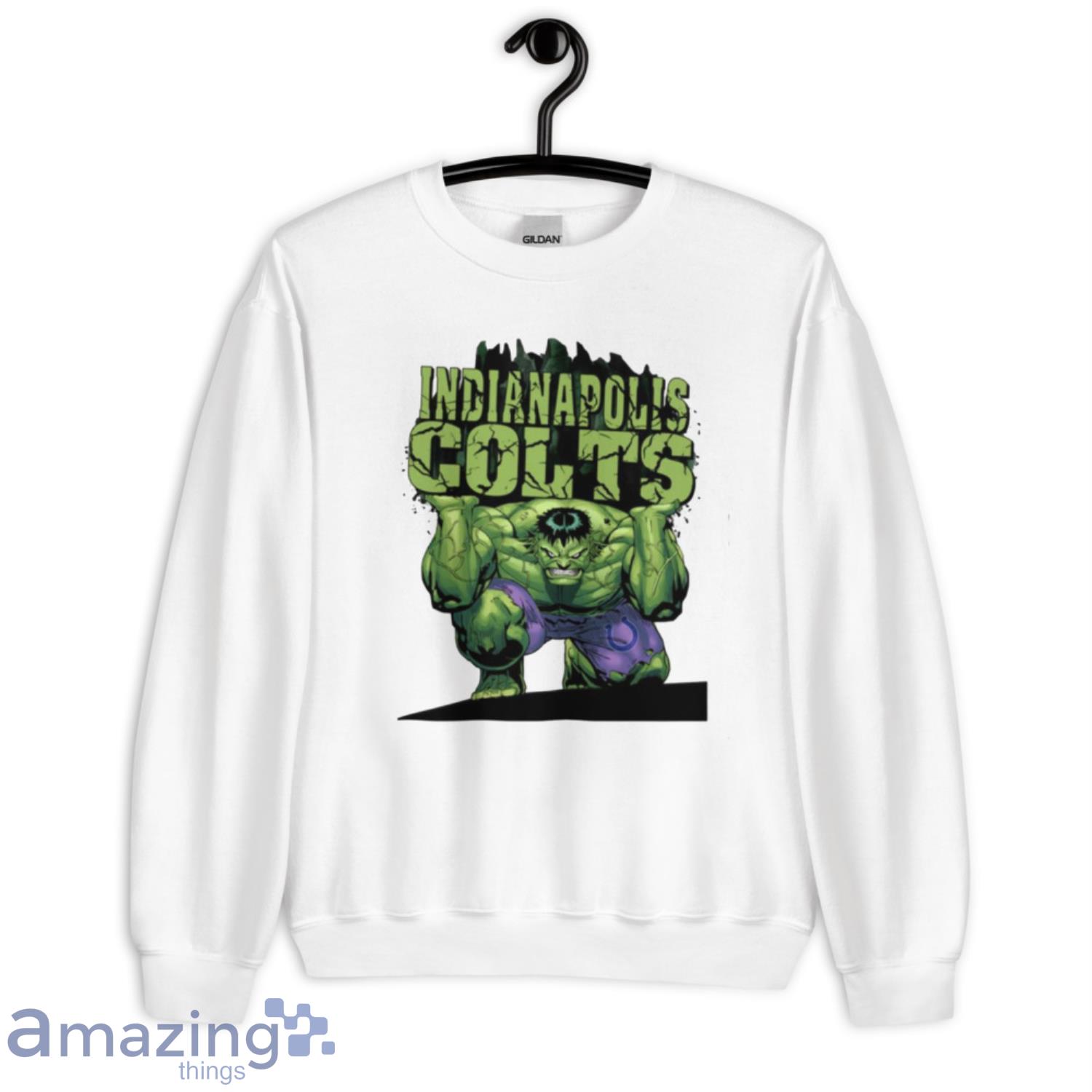 Indianapolis Colts NFL Football Incredible Hulk Marvel Avengers Sports T Shirt image Indianapolis Colts NFL Football Incredible Hulk Marvel Avengers Sports T Shirt - Unisex Crewneck Sweatshirt