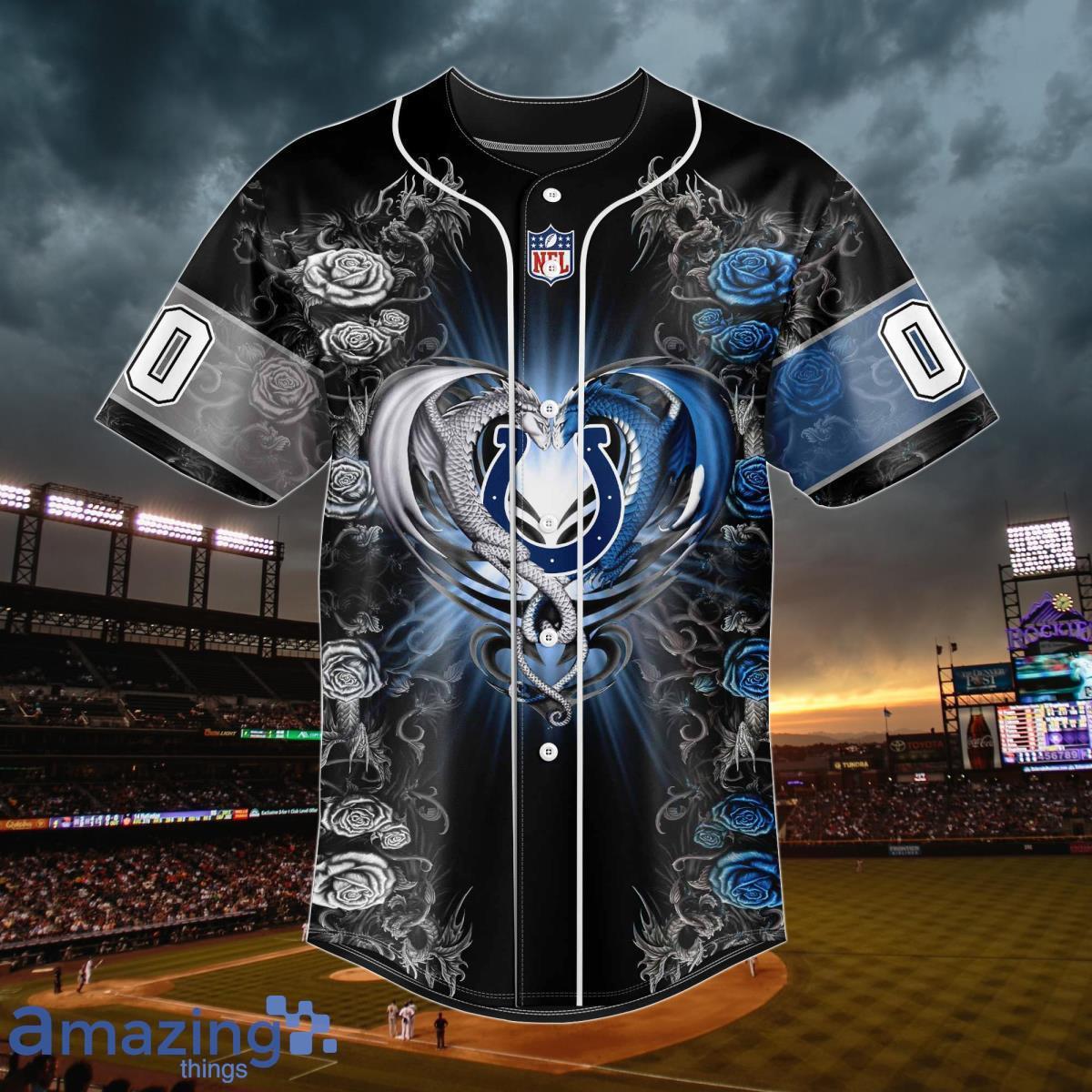 Indianapolis Colts NFL 3D Personalized Dragon Baseball Jersey