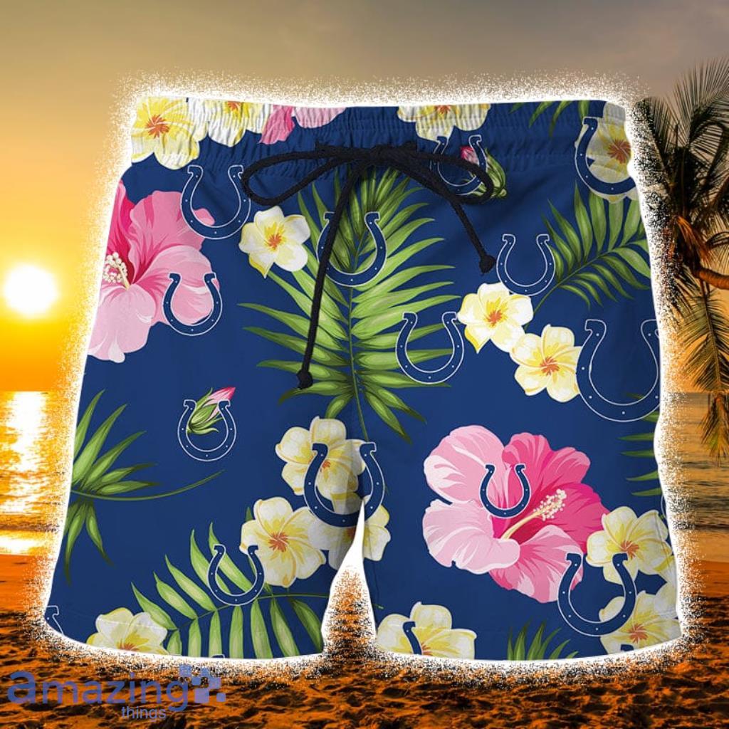 Indianapolis Colts Summer Floral Aloha Hawaiian Shorts Gift For Fans Product Photo 1