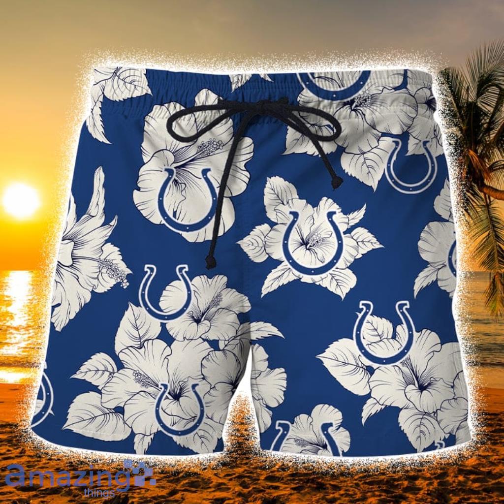 Indianapolis Colts Tropical Floral Hawaiian Shorts Gift For Fans Product Photo 1
