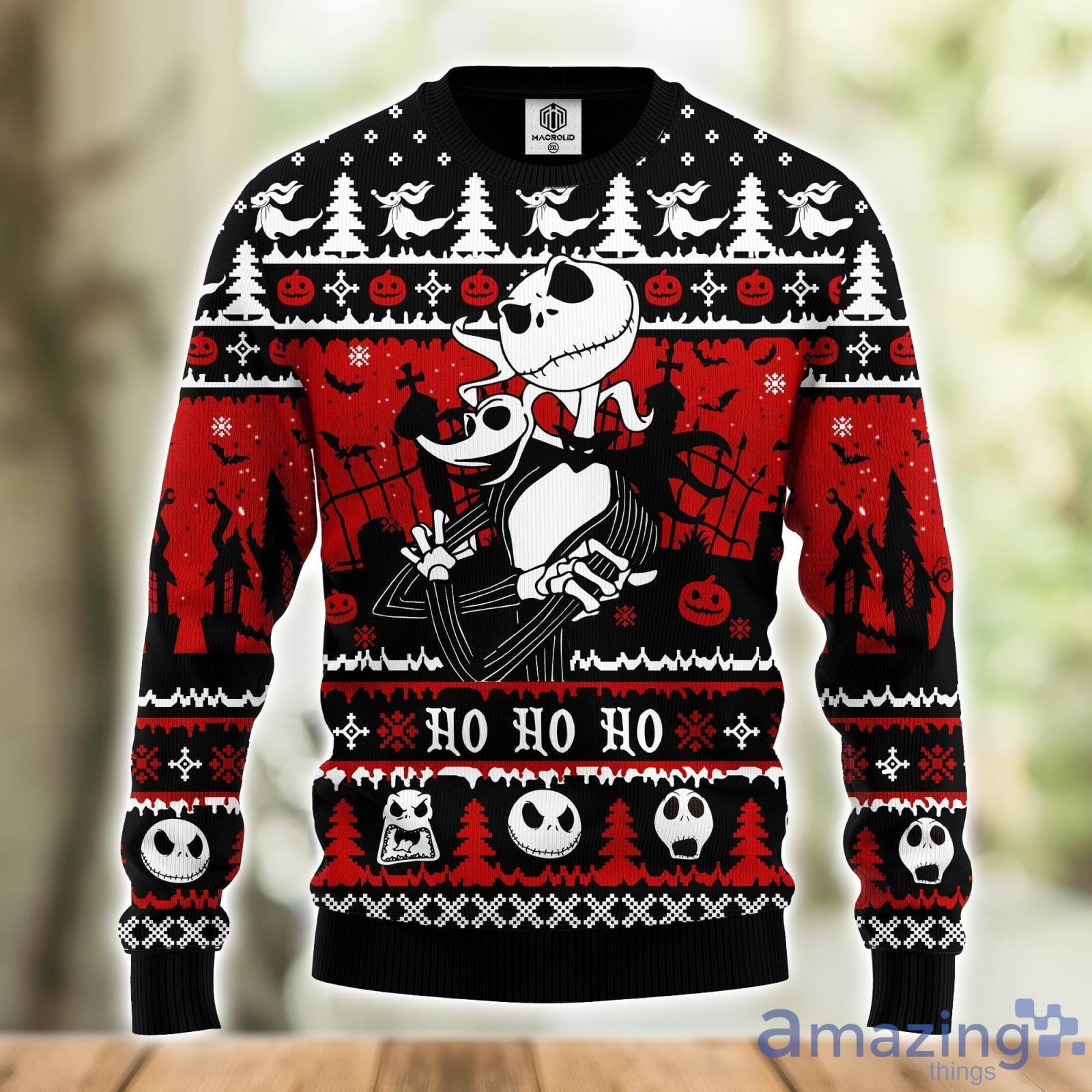 Jack And Zero Nightmare Before Xmas Ugly Christmas Sweater Amazing Gift Men And Women Christmas Gift Product Photo 1