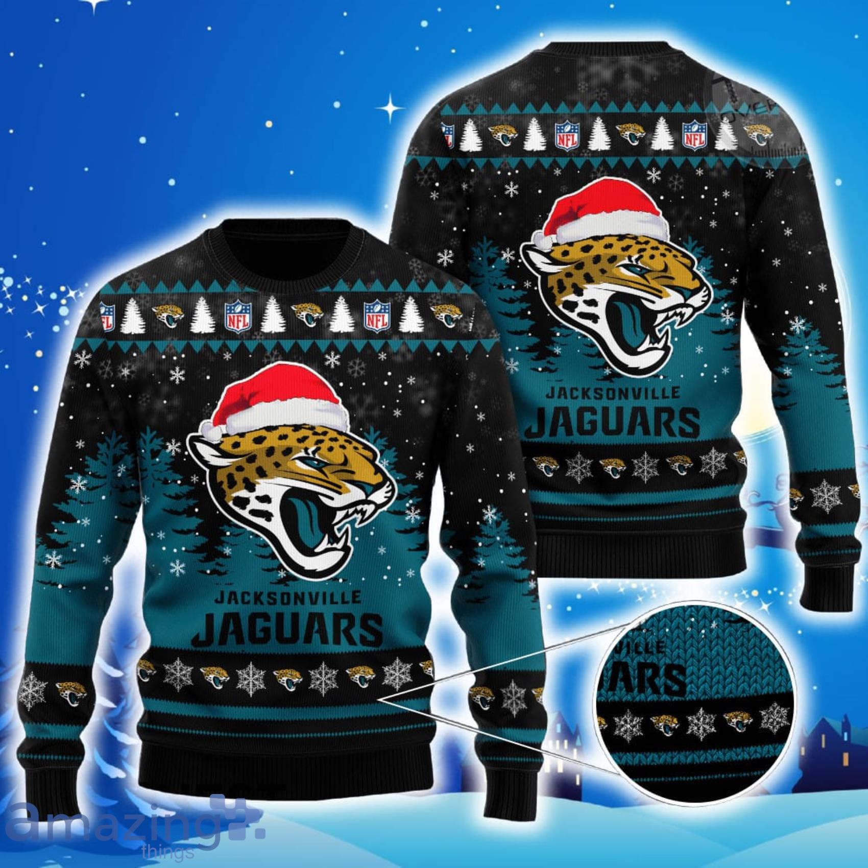 Jacksonville Jaguars All Over Print Christmas Knitting Ugly Sweater