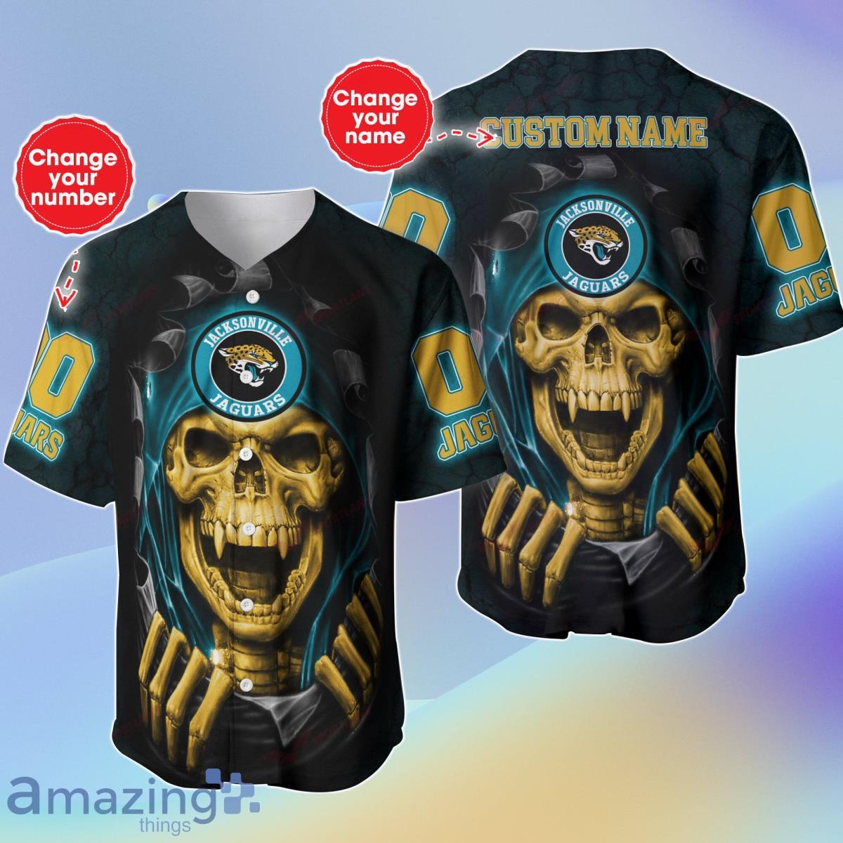 Jacksonville Jaguars-NFL BASEBALL JERSEY CUSTOM NAME AND NUMBER Impressive Gift For Men And Women FansImpressive Gift For Men And Women Fans Product Photo 1