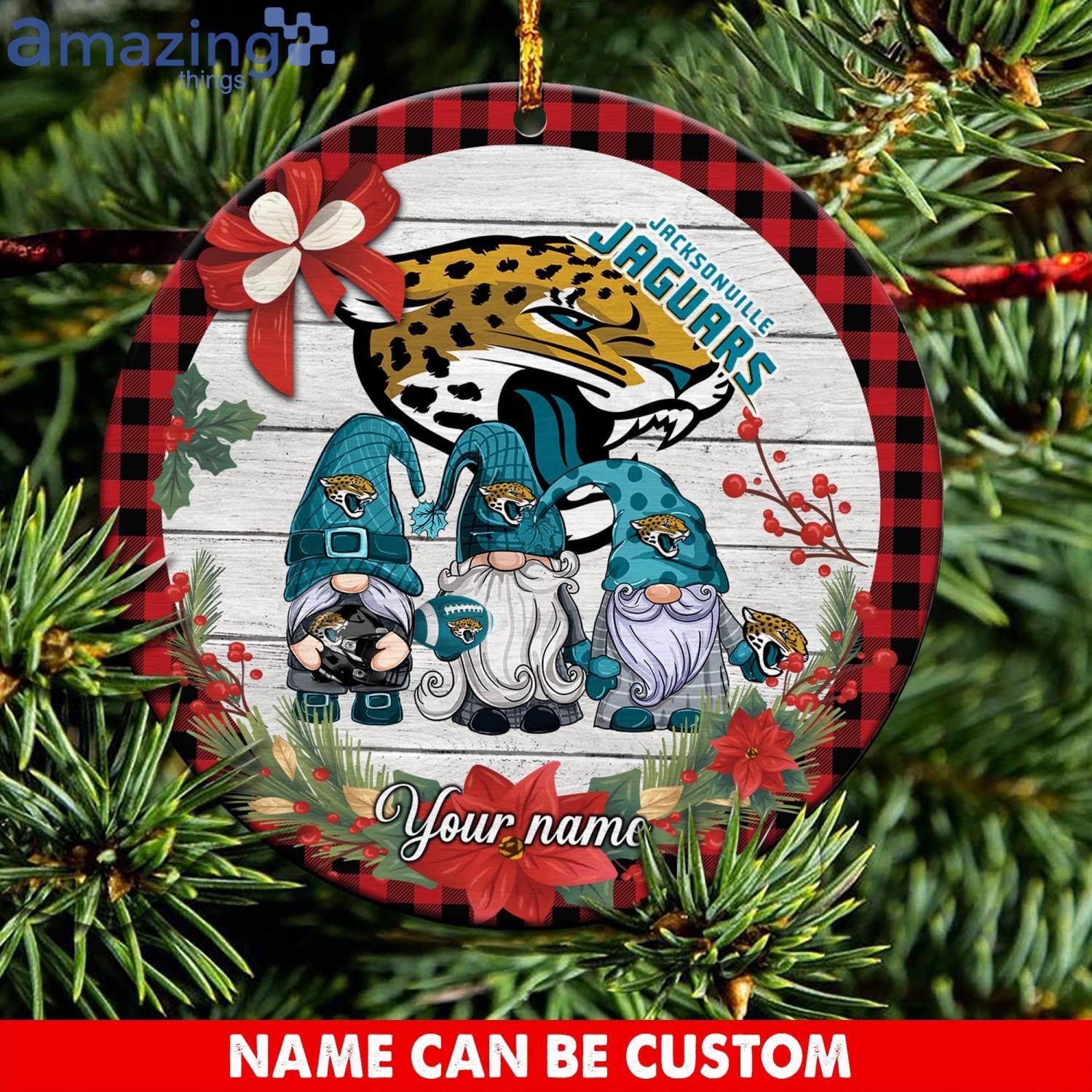 Jacksonville Jaguars NFL Cute Gnome Christmas Ornament Custom Name