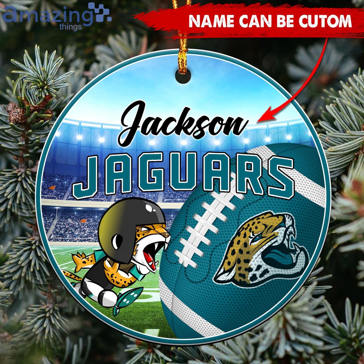 Jacksonville Jaguars NFL Fans Christmas Ornament Custom Name