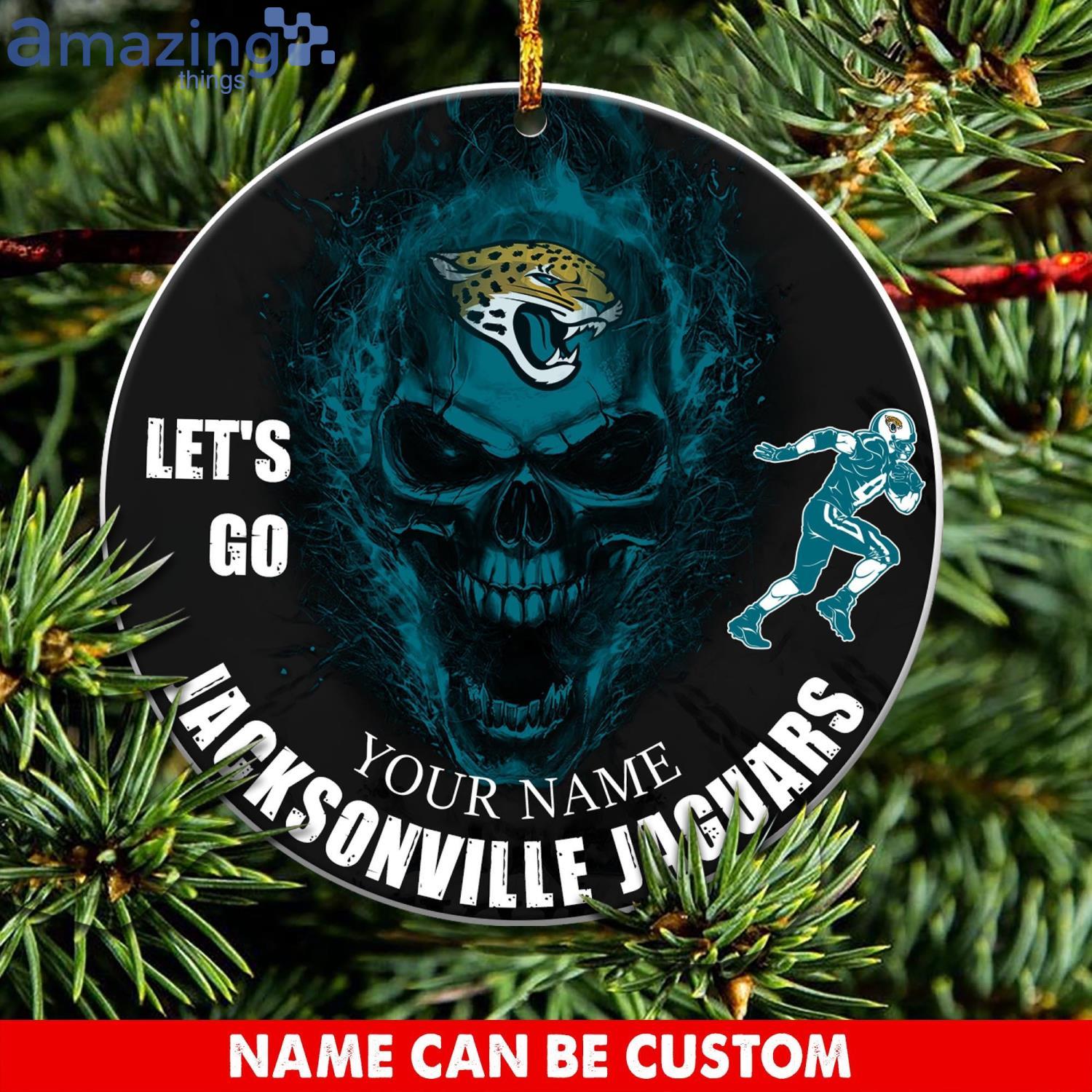 Jacksonville Jaguars NFL Let's Go Skull Christmas Ornament Custom