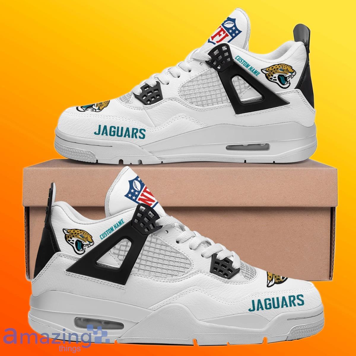 Jacksonville Jaguars Personalized Name NFL Air Jordan 4 Trending Sneaker Style Gift For Fans Men Women Product Photo 1
