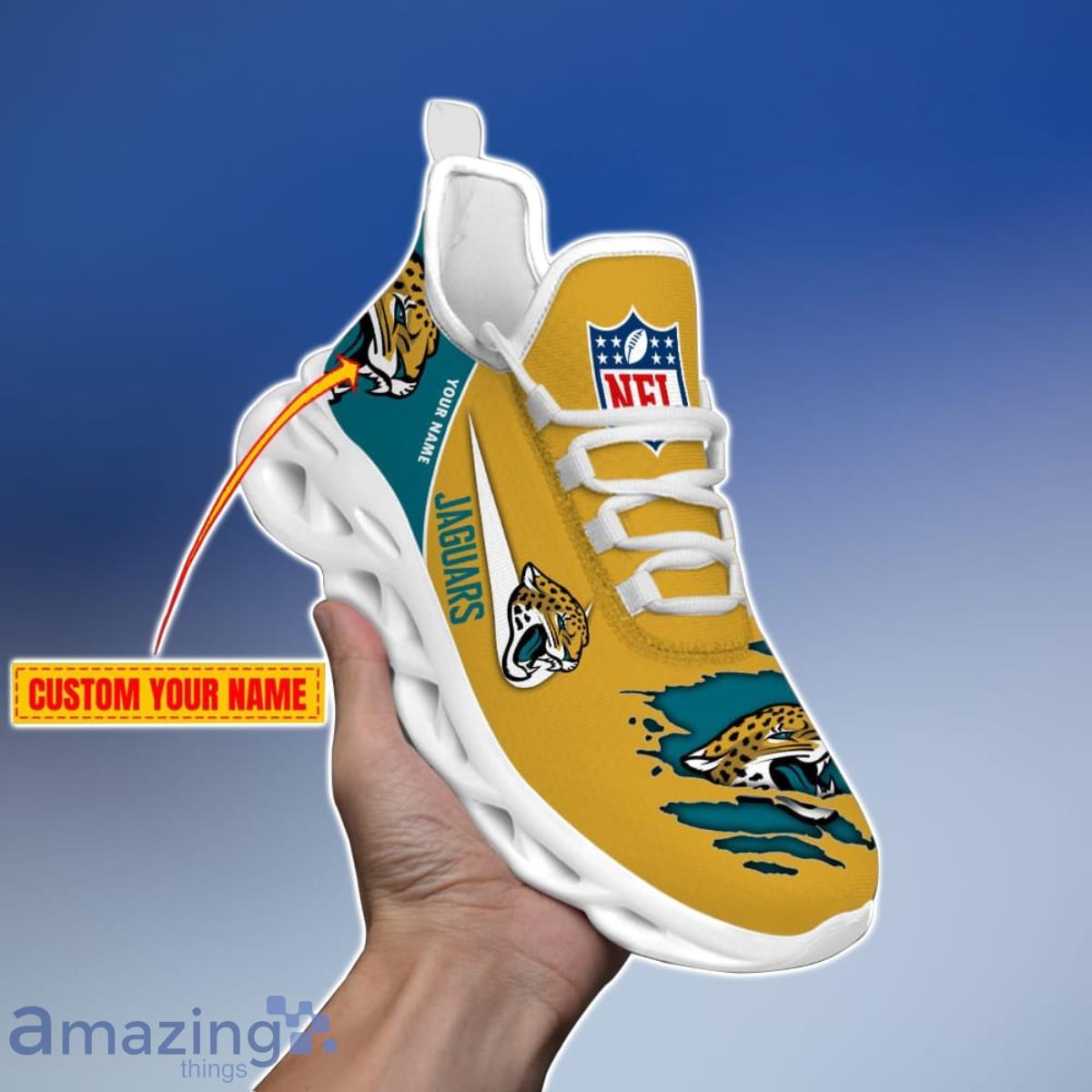 Jacksonville Jaguars NFL Fire Ball Full Print AOP Print Max Soul Shoes -  YesItCustom