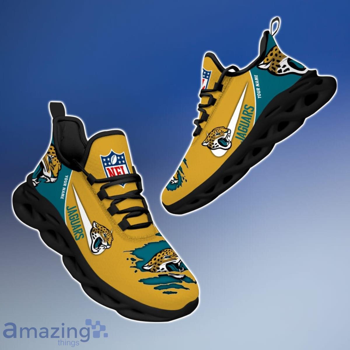 Jacksonville Jaguars NFL Flag American Running Sneaker Custom Name Max Soul  Shoes - YesItCustom