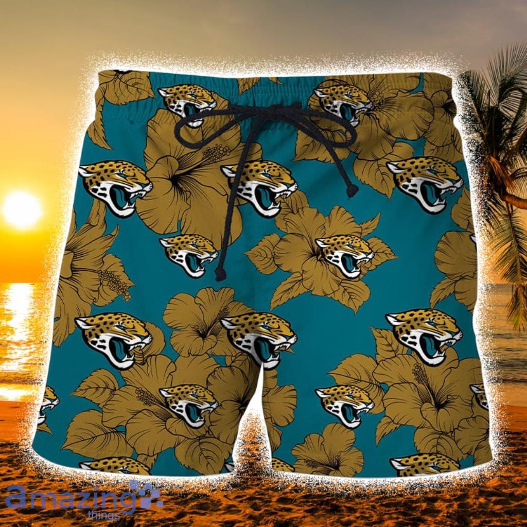 Jacksonville Jaguars Tropical Floral Hibicus Hawaiian Shorts Gift For Fans Product Photo 1