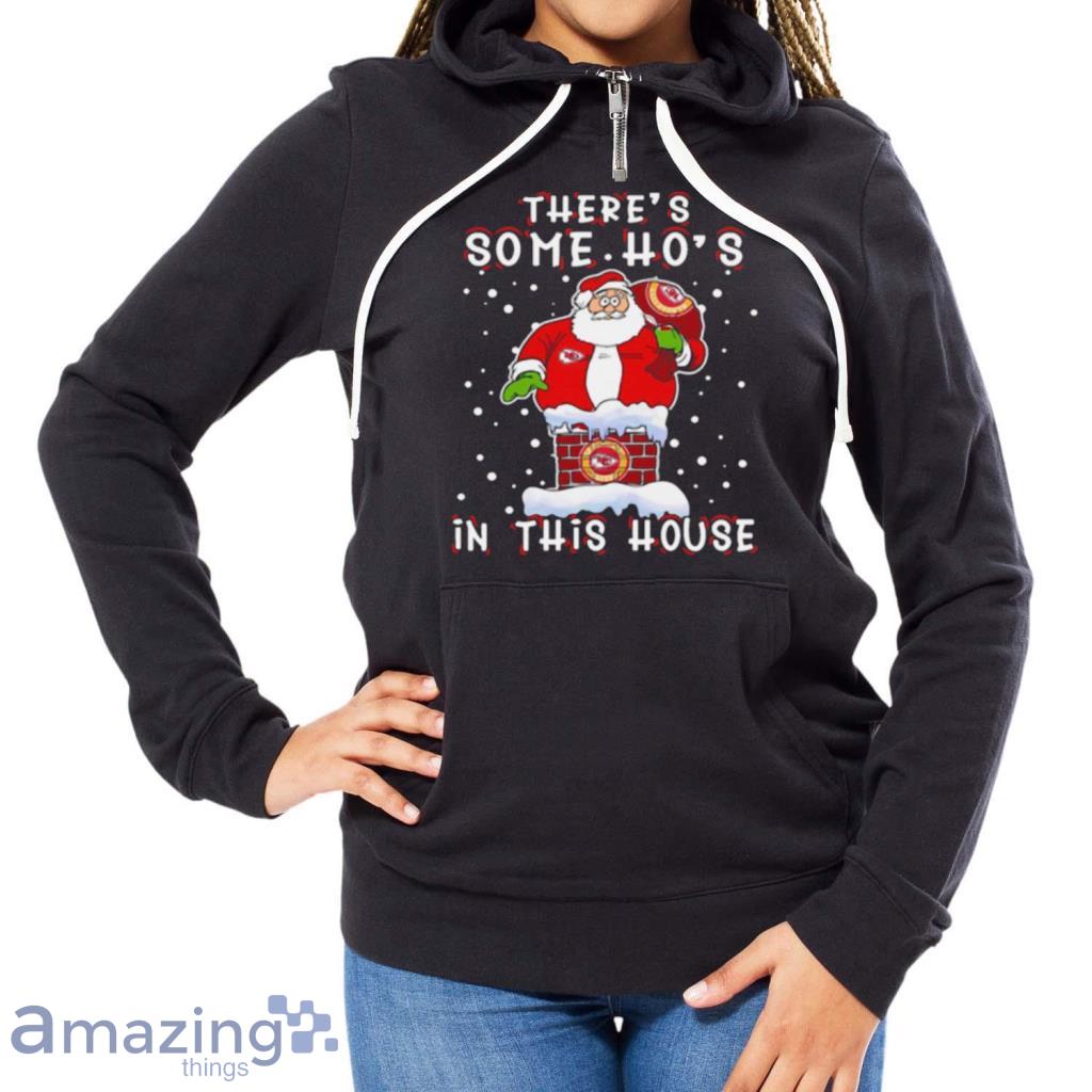 Kansas City Chiefs Christmas There Is Some Hos In This House Santa Stuck In  The Chimney Nfl Youth Shirt