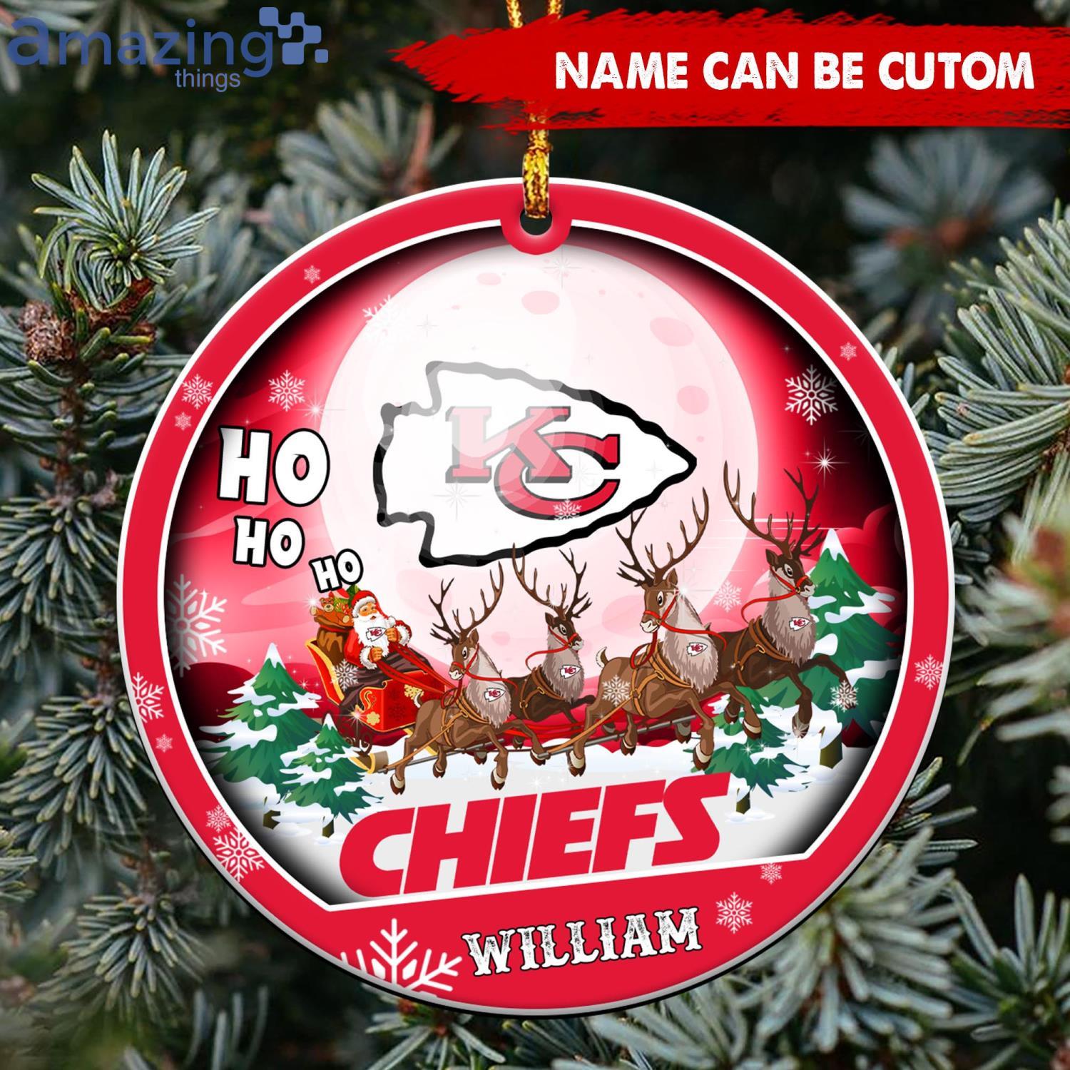 Kansas City Chiefs Merry Christmas Circle Ornament