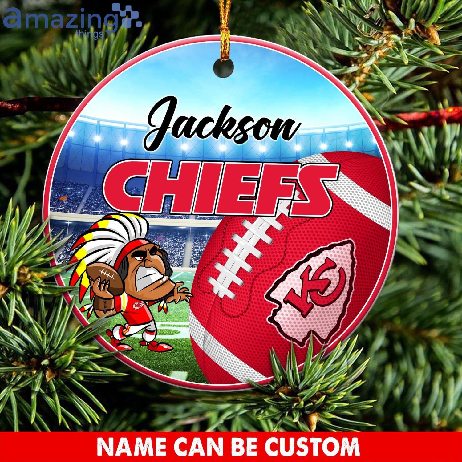 Kansas City Chiefs Merry Christmas Circle Ornament