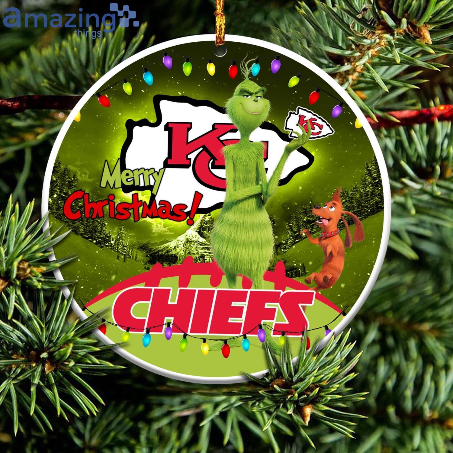 Kansas City Chiefs NFL Funny Grinch Christmas Ornaments Product Photo 1