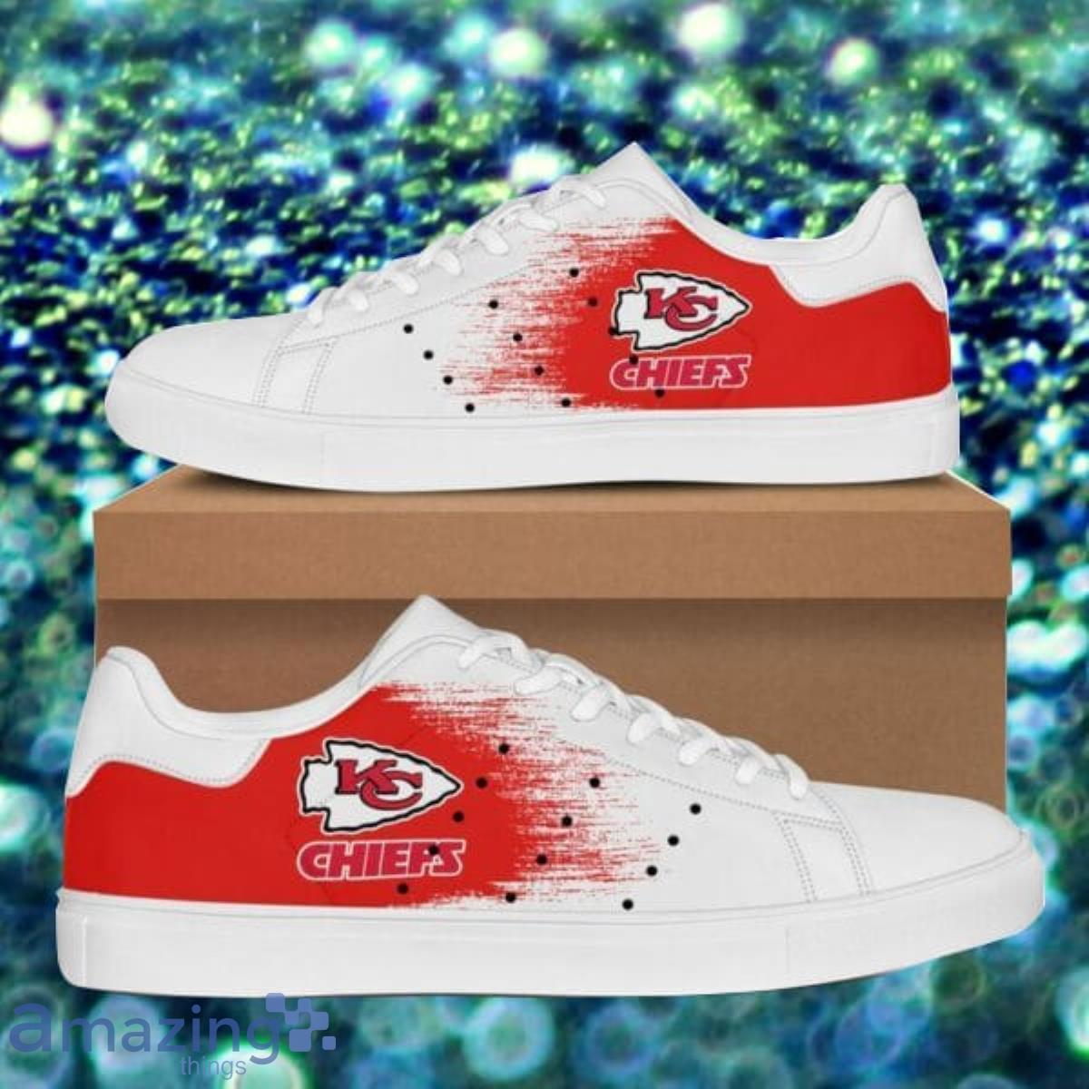 Kansas City Chiefs NFL Scratch Effect Low Top Skate Shoes For Men And Women  - Freedomdesign