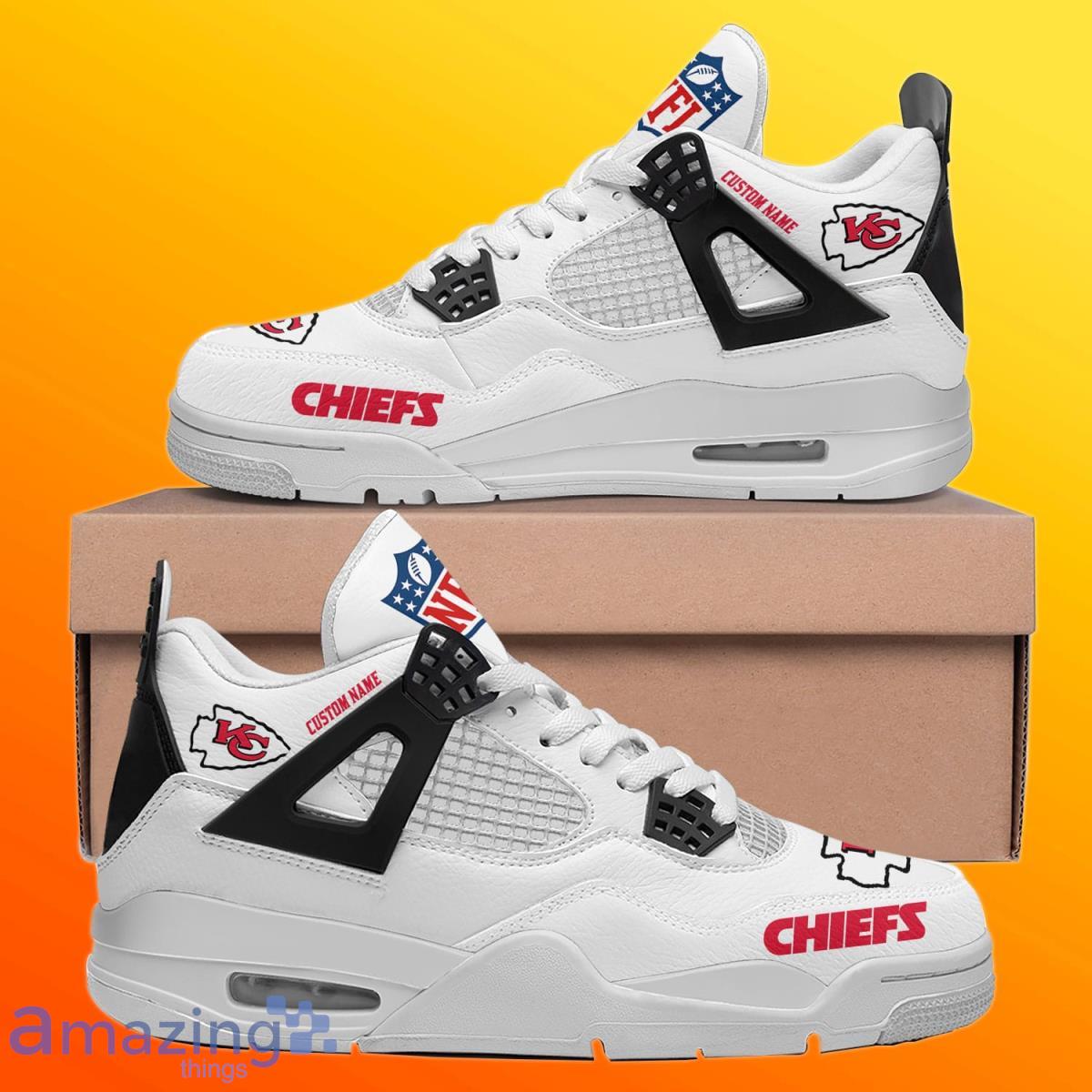 Kansas City Chiefs Personalized Name NFL Air Jordan 4 Trending Sneaker Special Gift For Fans Men Women Product Photo 1