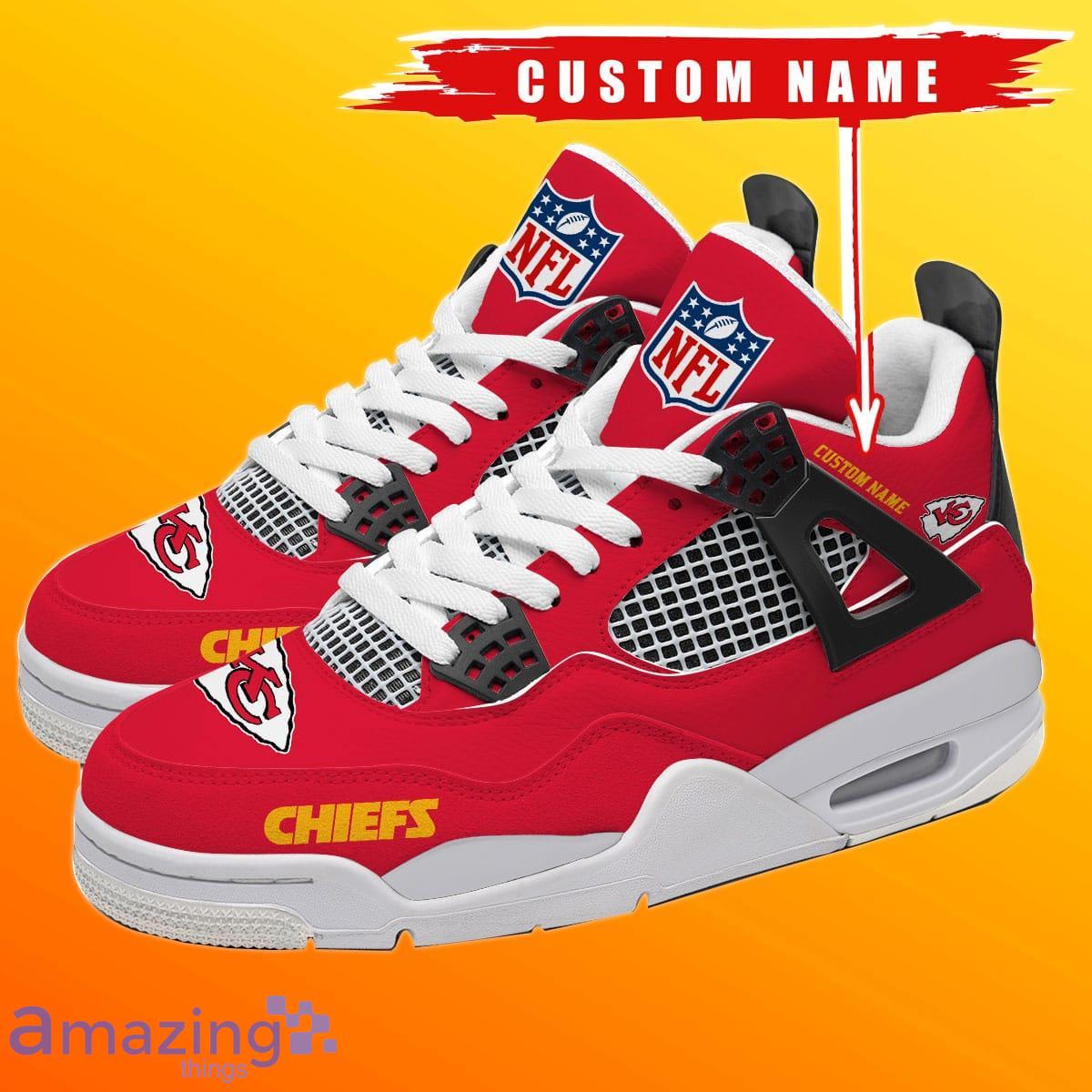 Kansas City Chiefs Personalized Name NFL Air Jordan 4 Trending Sneaker Style Gift For Fans Men Women Product Photo 1