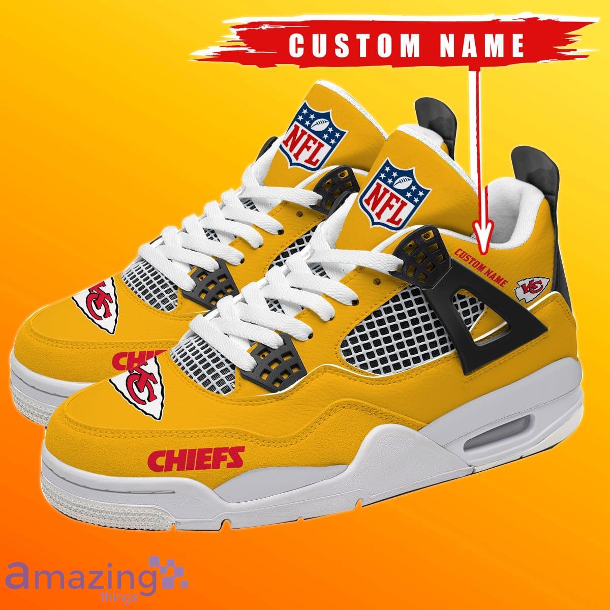 Kansas City Chiefs Personalized Name NFL Air Jordan 4 Trending Sneaker Unique Gift For Fans Men Women Product Photo 1