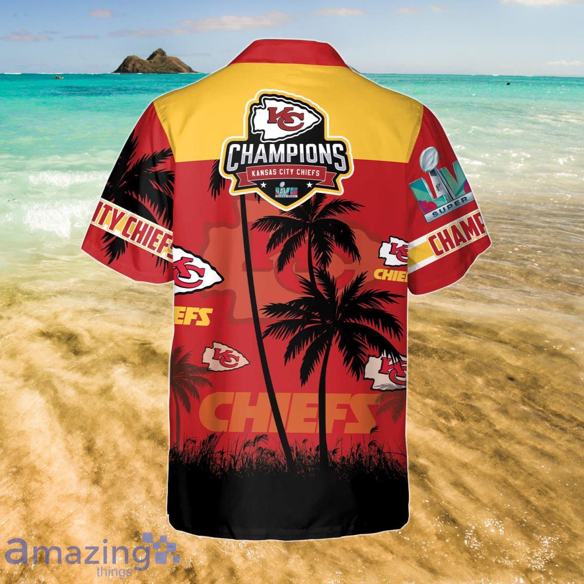 Kansas City Chiefs Women Button Down Shirts Dress Summer Hawaiian