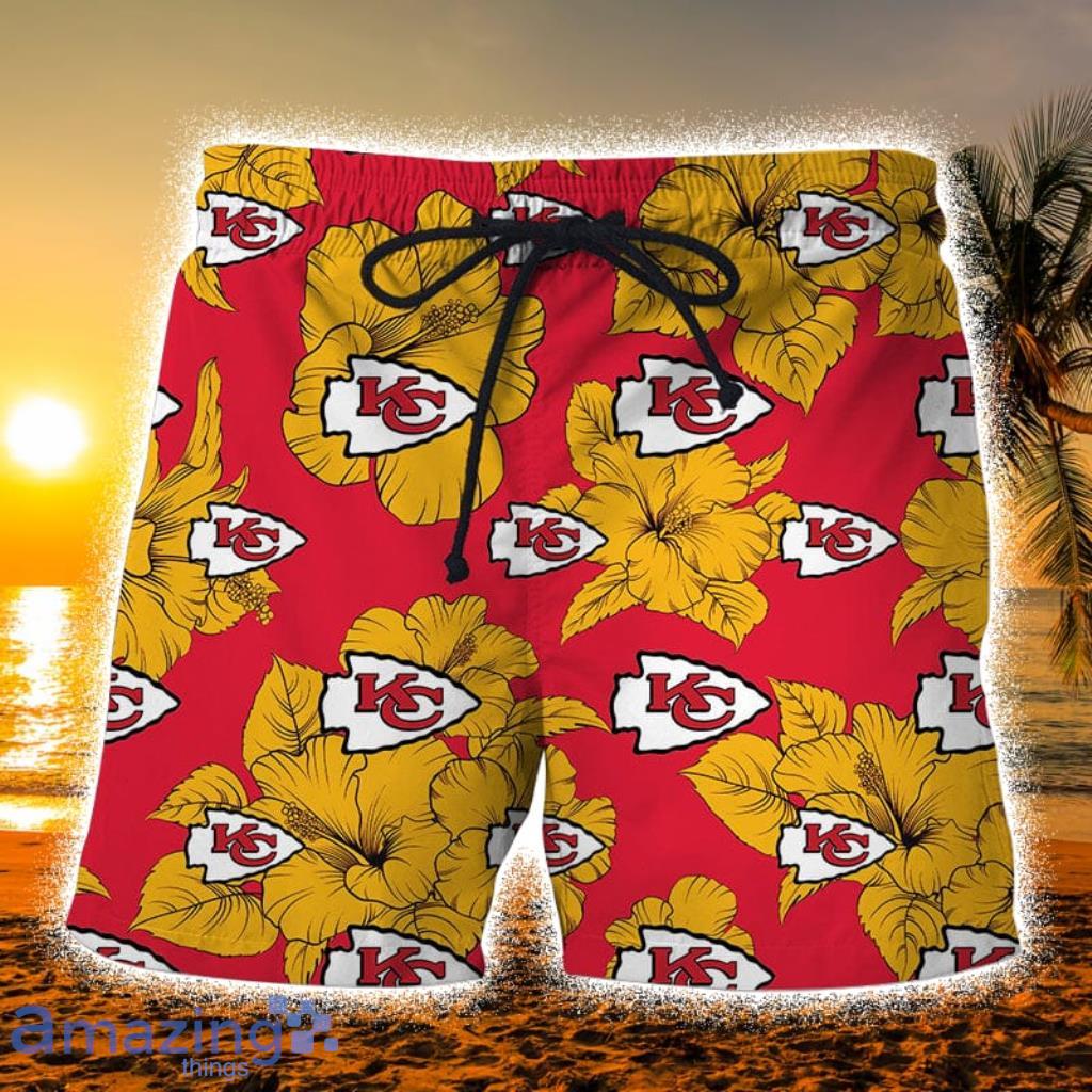 Kansas City Chiefs Tropical Floral Hawaiian Shorts Gift For Fans Product Photo 1