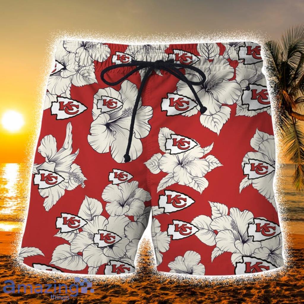Kansas City Chiefs Tropical Floral Hibicus Hawaiian Shorts Gift For Fans Product Photo 1