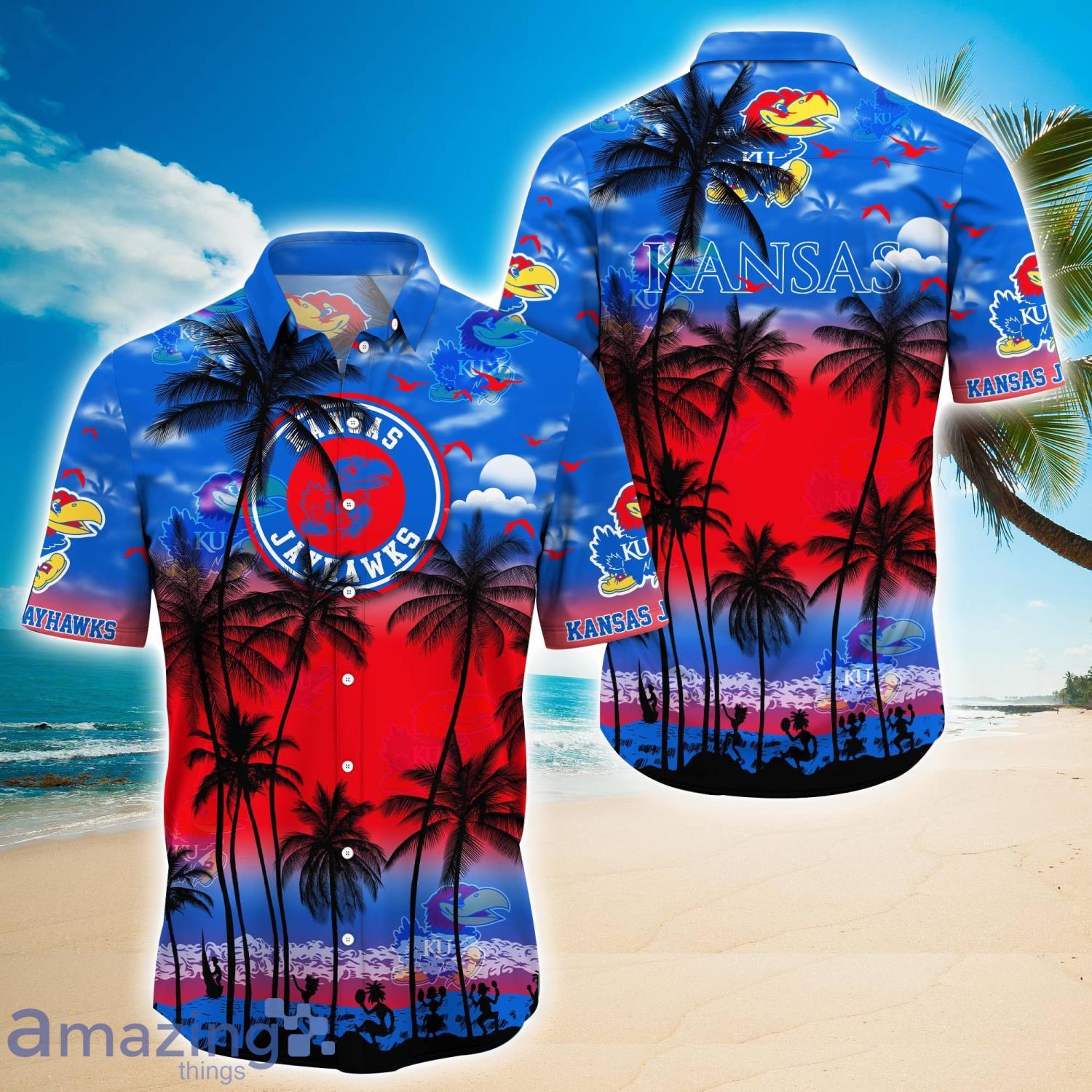 Kansas Jayhawks 2023 Trending Aloha Hawaiian Shirt Summer Gift For Beach Lover Product Photo 1