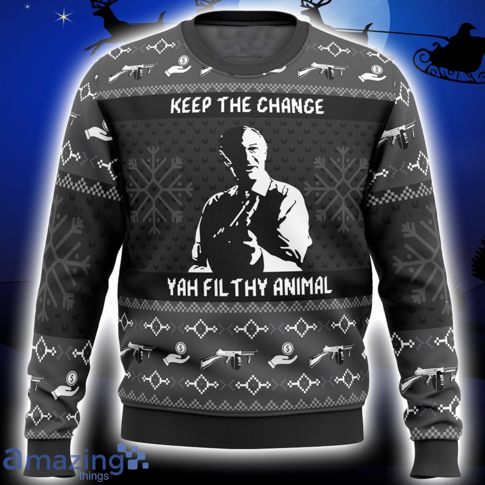 Keep the Change Yah Filthy Animal Home Alone Xmas Ugly Christmas Sweater Christmas Gift For Men And Women Product Photo 1