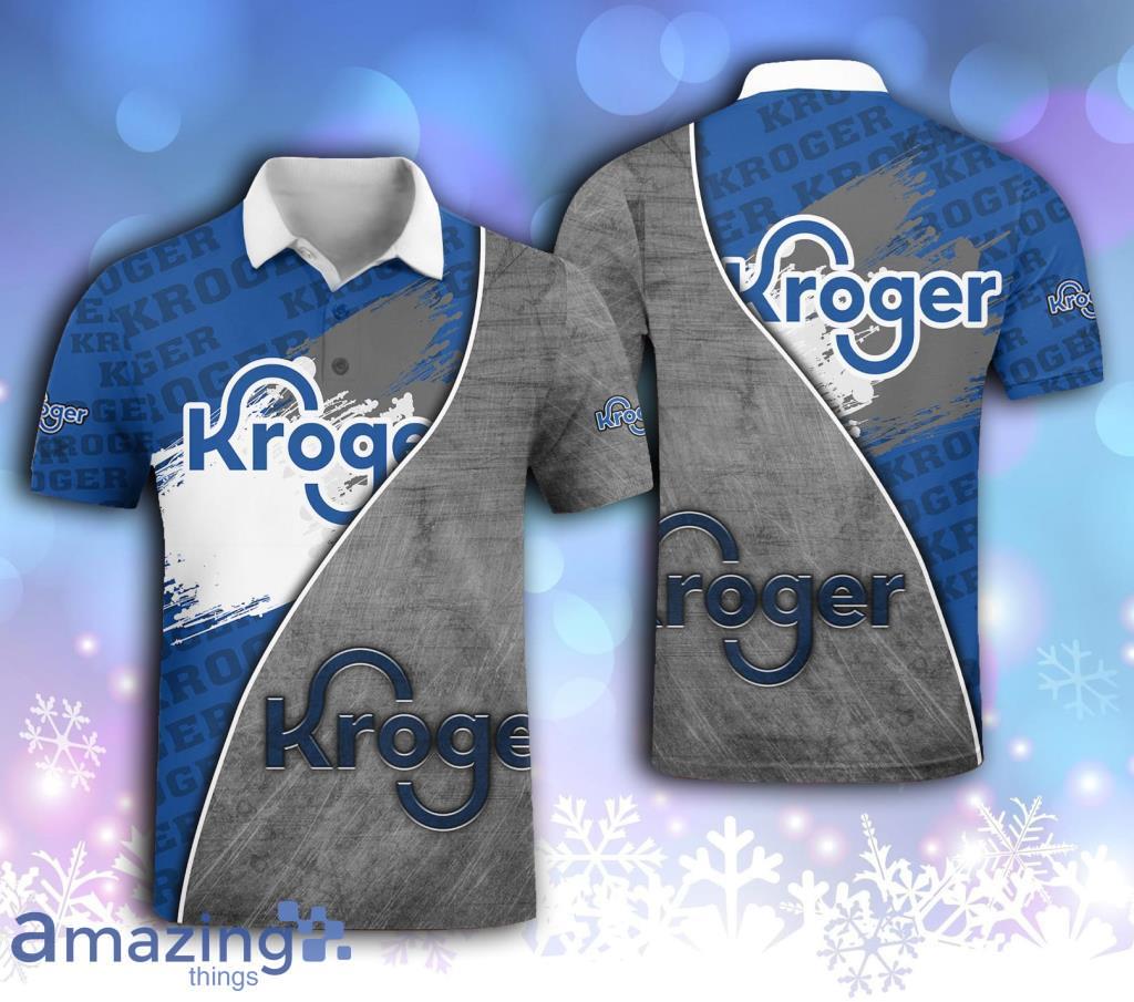 Kroger Logo Grey And Blue Polo Shirt Gift For Men And Women Product Photo 1