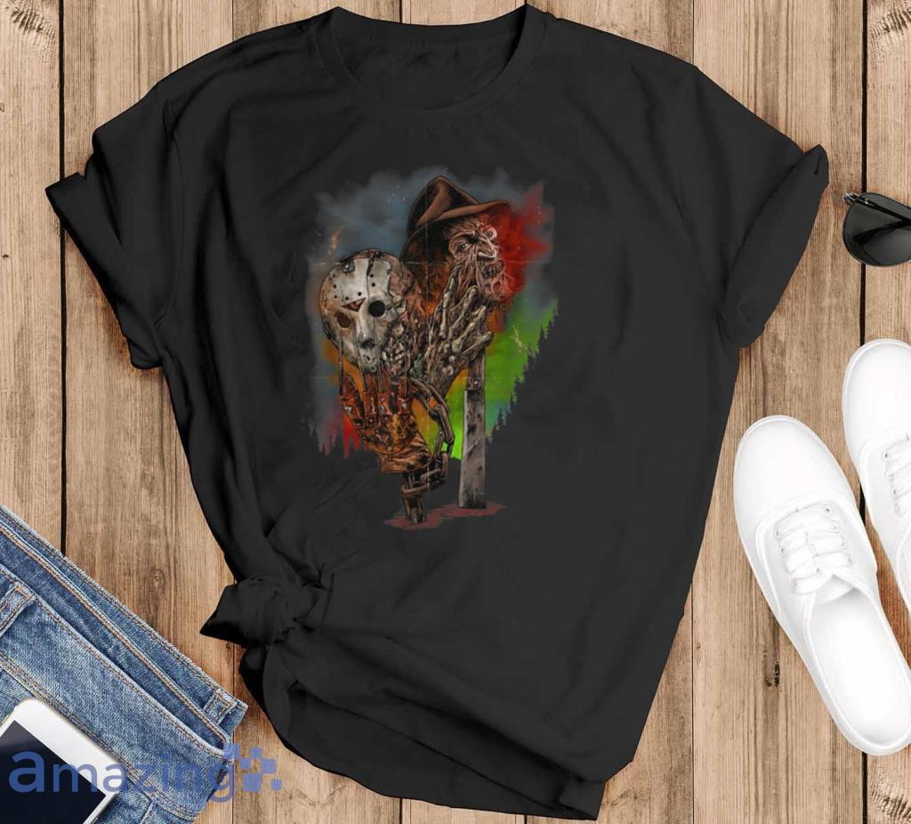 Kru.Eger Voo.Rhees Mashup Mask Halloween Horror Characters T Shirt Product Photo 1