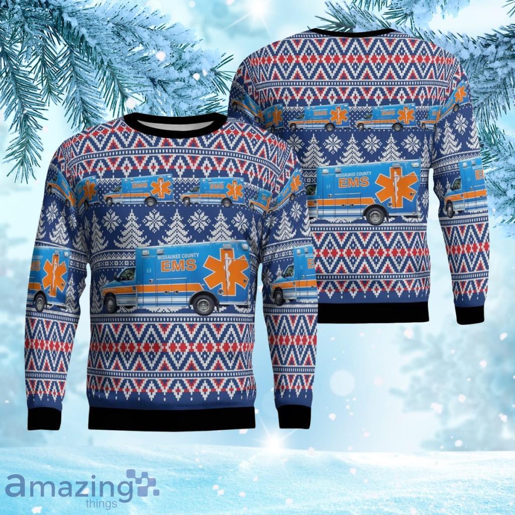 Lake City, Michigan, Missaukee County Ems Christmas Ugly Sweater 3D Gift For Men And Women Product Photo 1